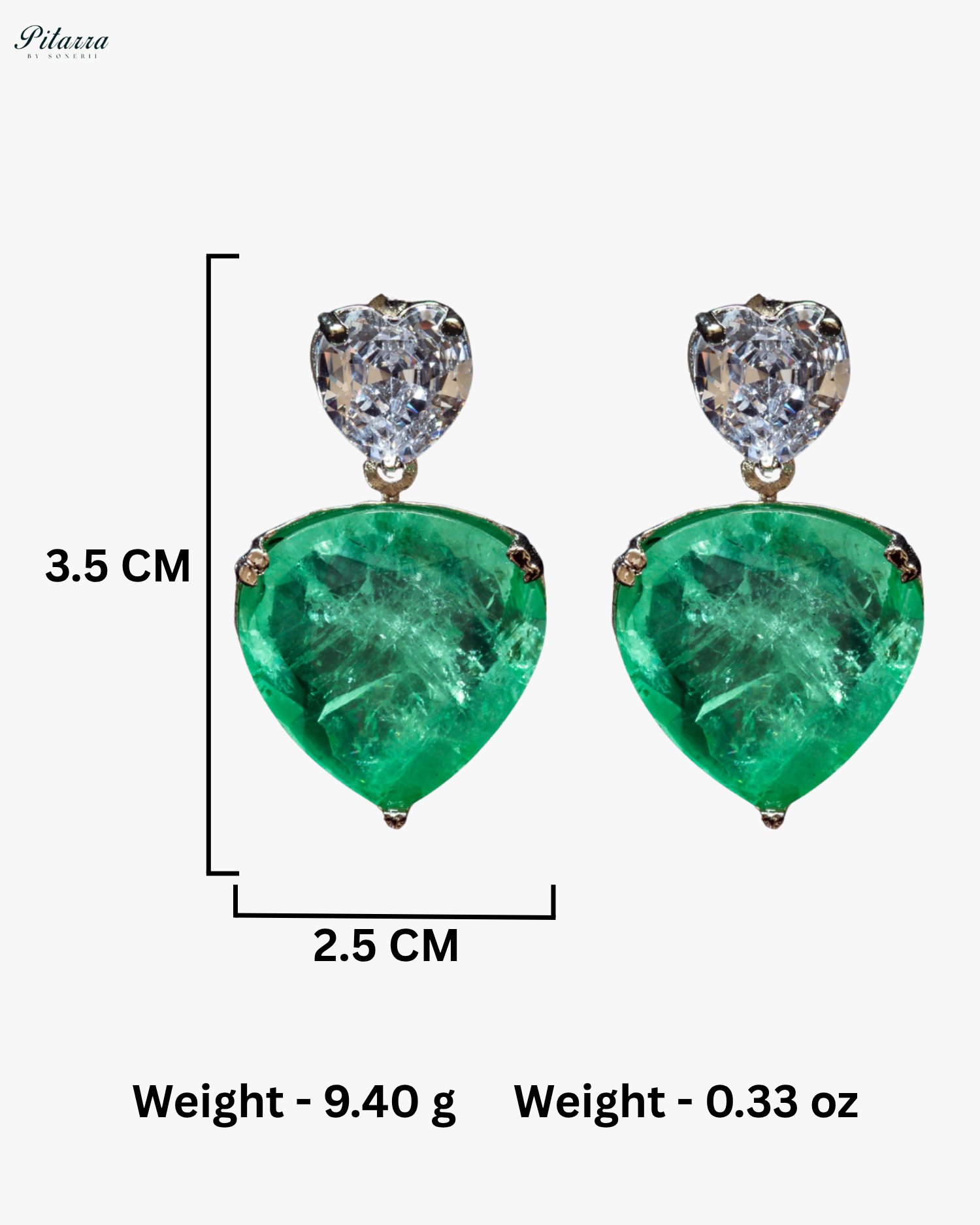 Mint Drop Stone Centred CZ Necklace Set