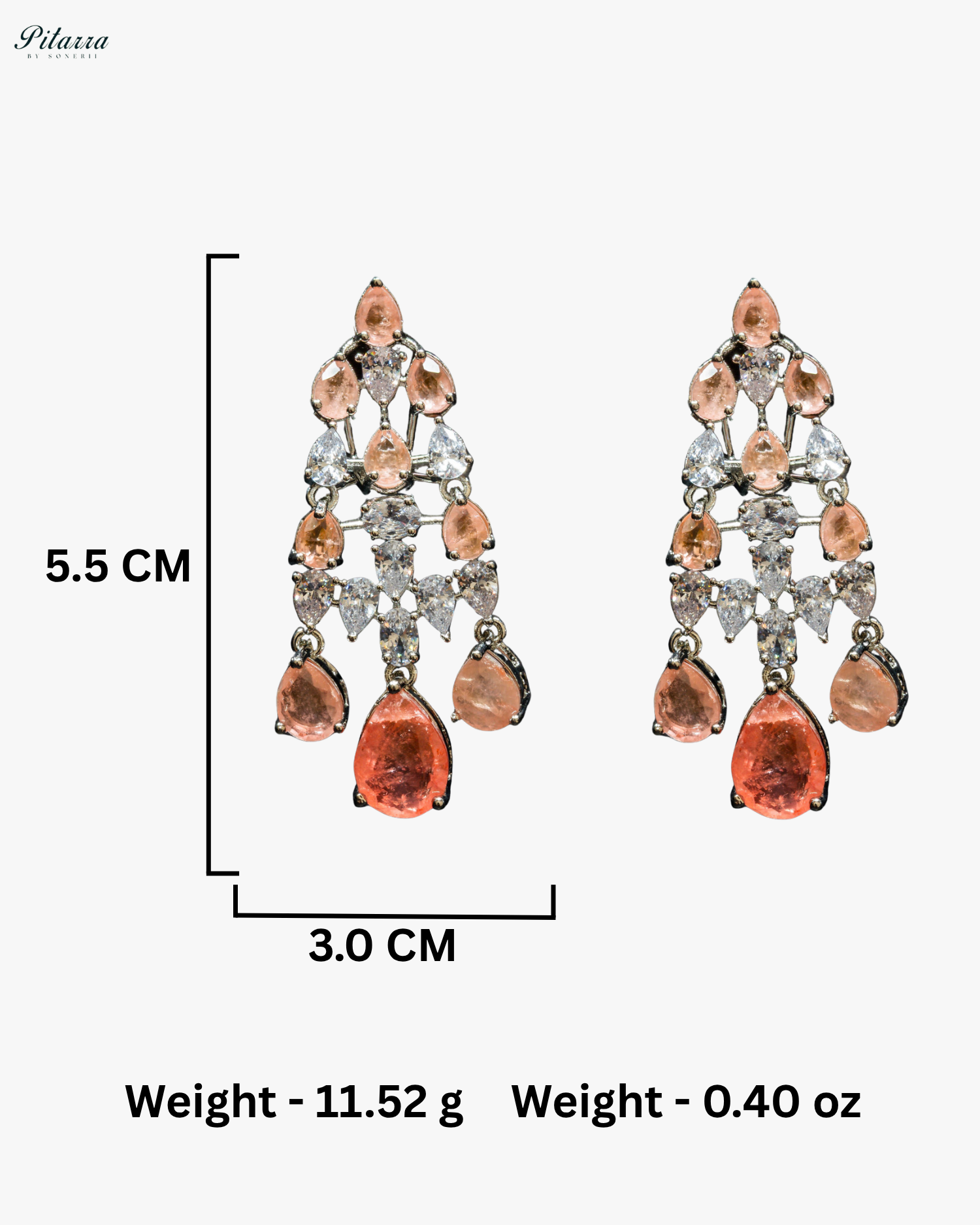 Five Layer CZ Stone Studded Crystal Necklace Set