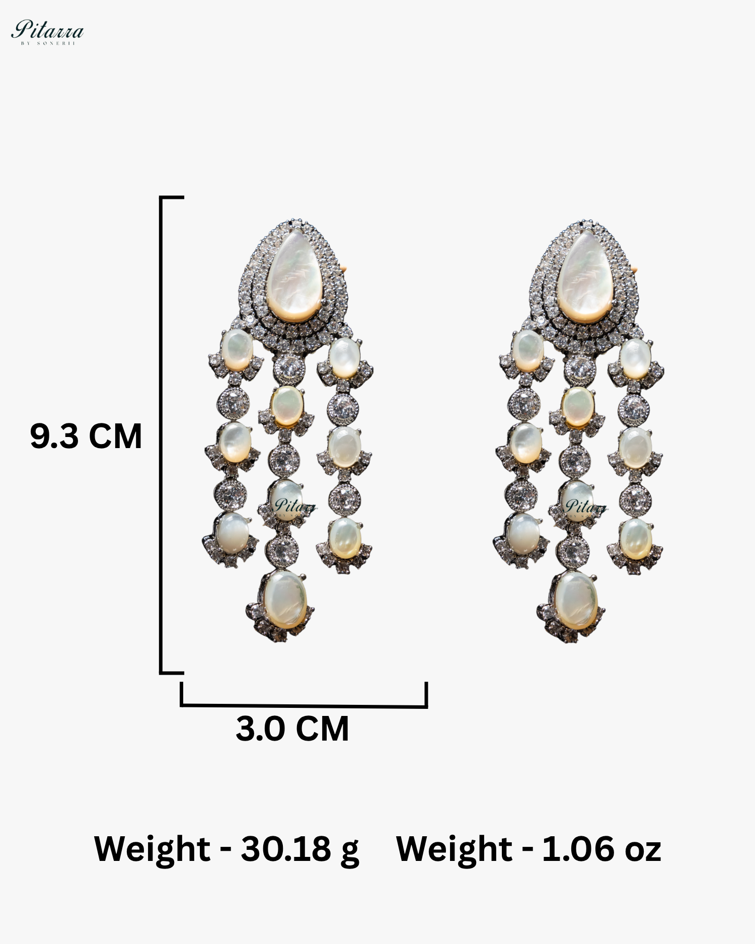 White Stone Silver Multi Layer CZ Necklace Set