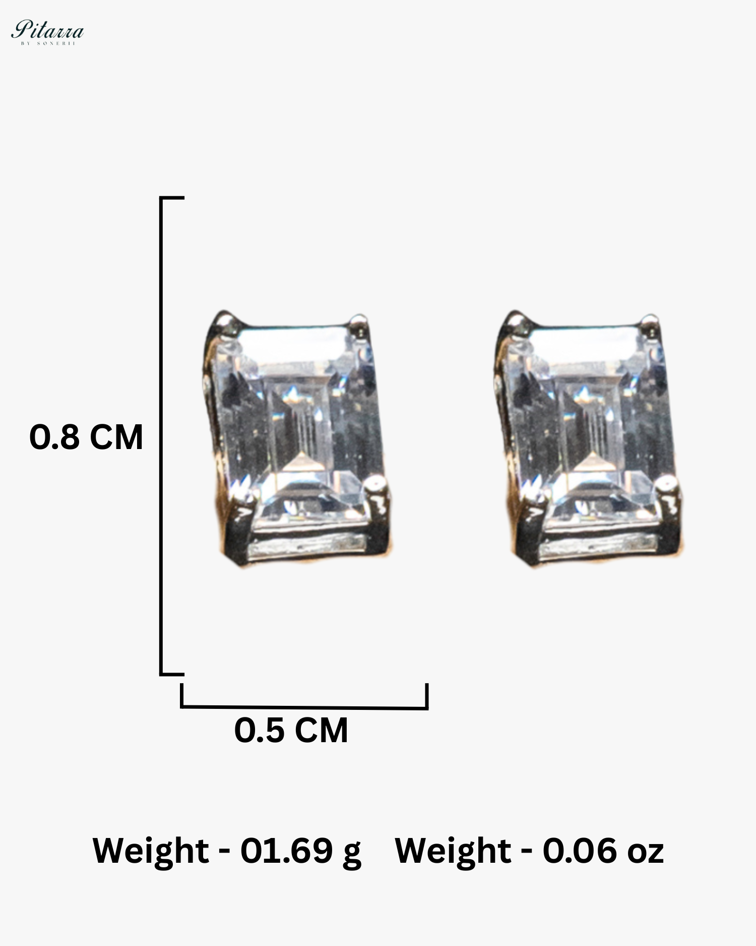 Small White Square Crystal CZ Necklace Set