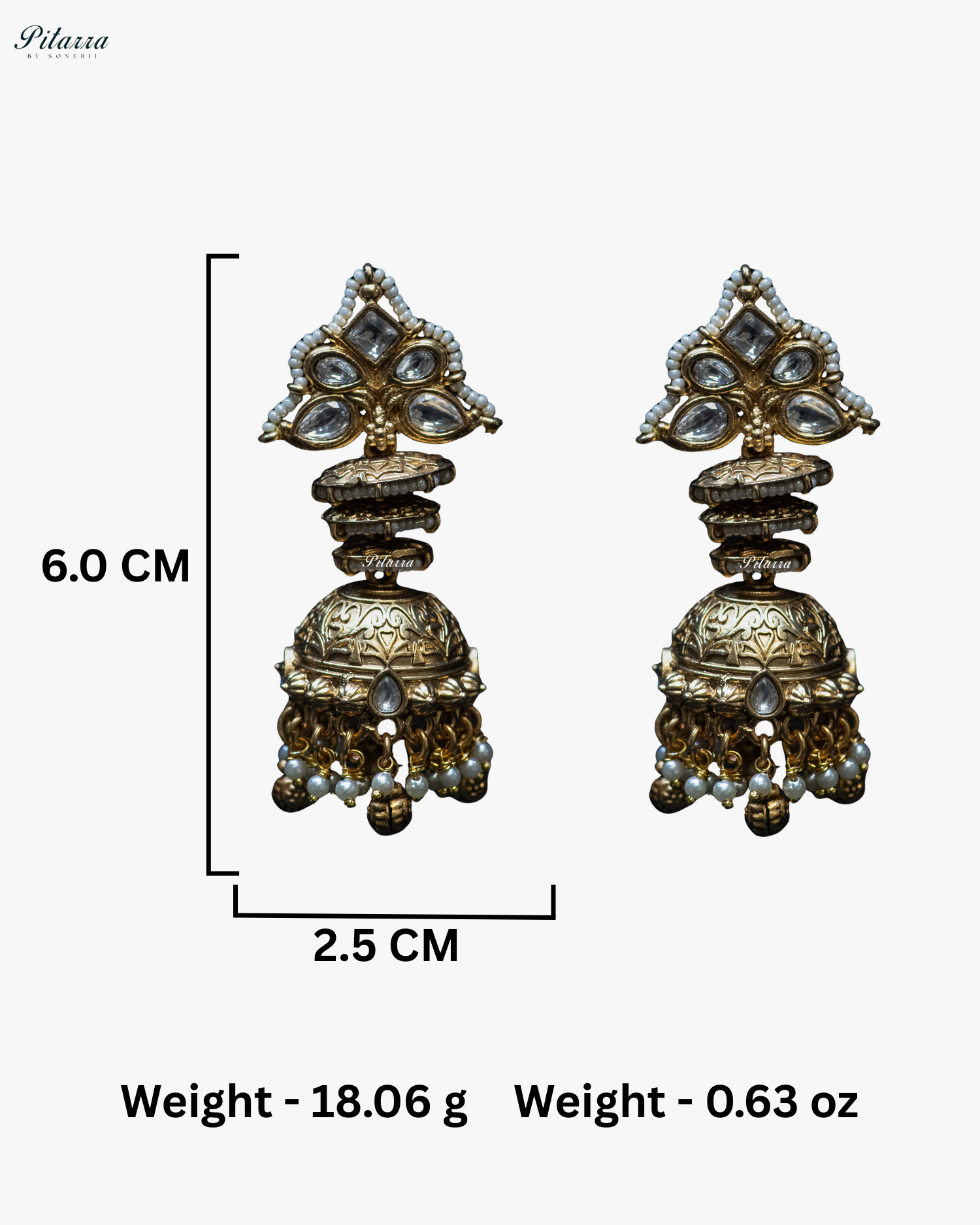 White Stone Gold Finish White Pearl Kundan Necklace Set