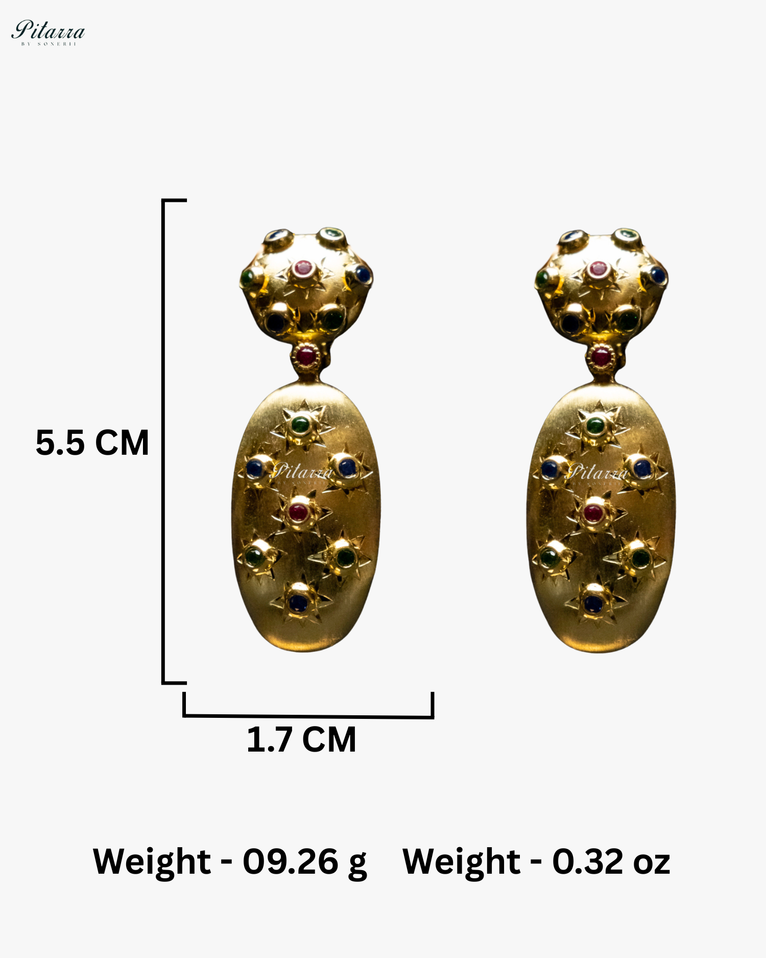 Multi Color Stones 92.5 silver Earrings