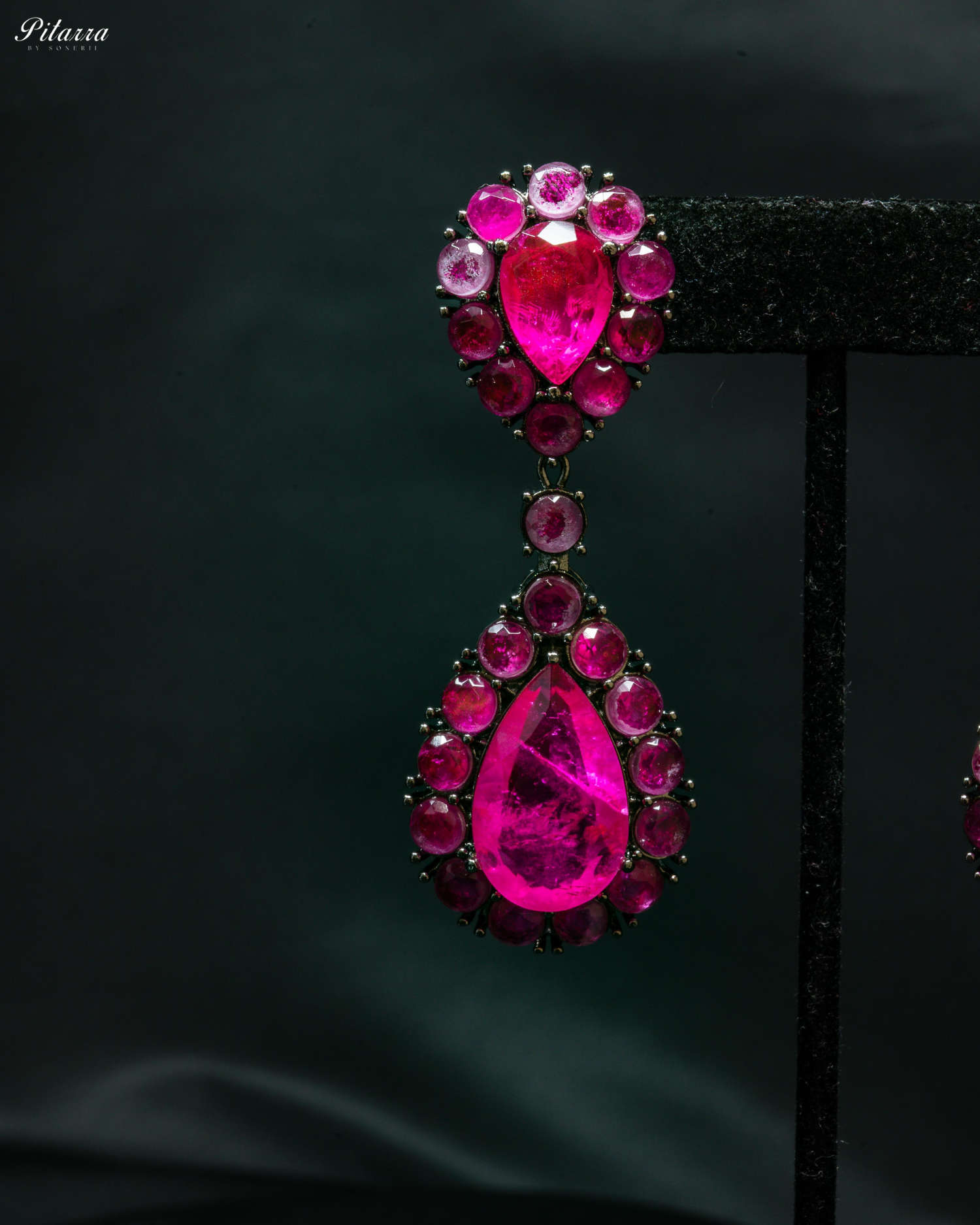 Pink Drop Doublet CZ Crystal Dangle Earrings