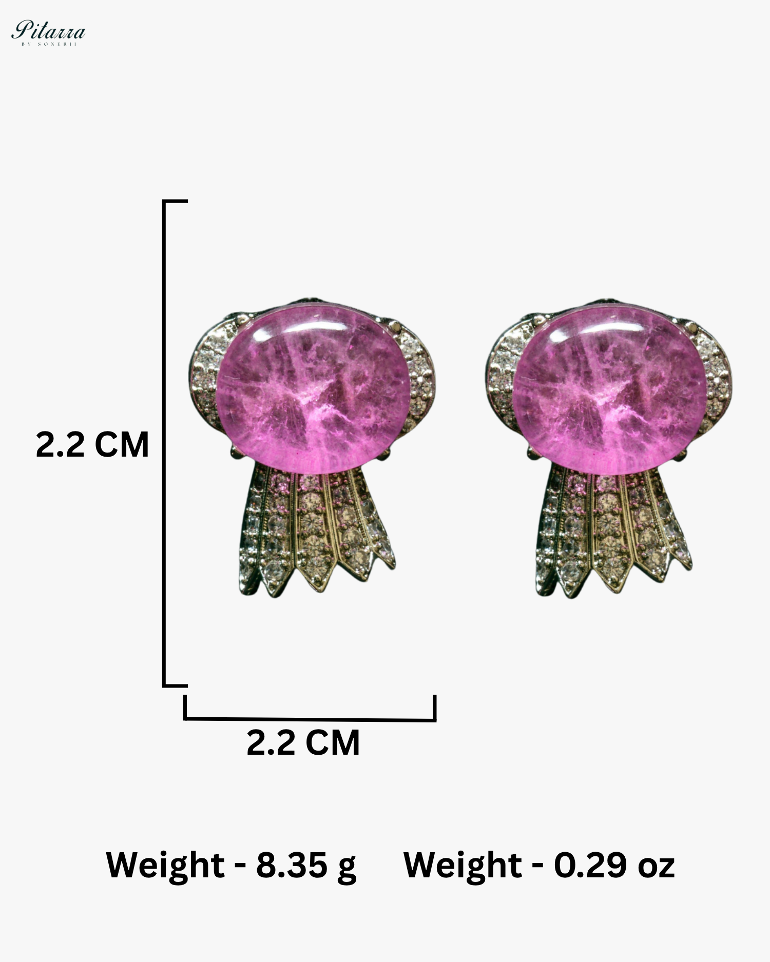 Pink Doublet Stone Cubic Zirconia Necklace Set