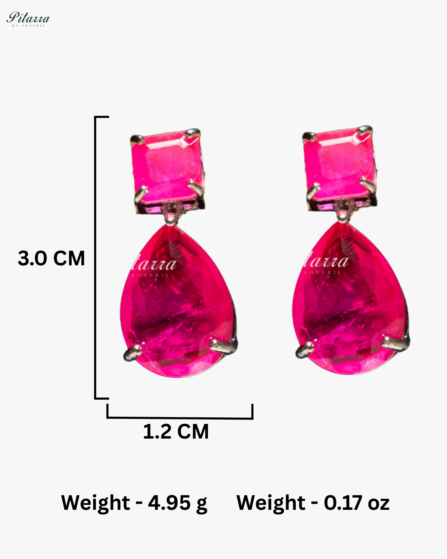Pink Square and Drop Crystal Necklace Set