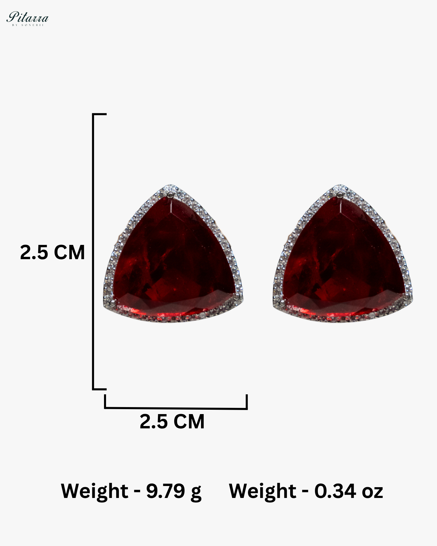 Red Colored Stone CZ Earrings
