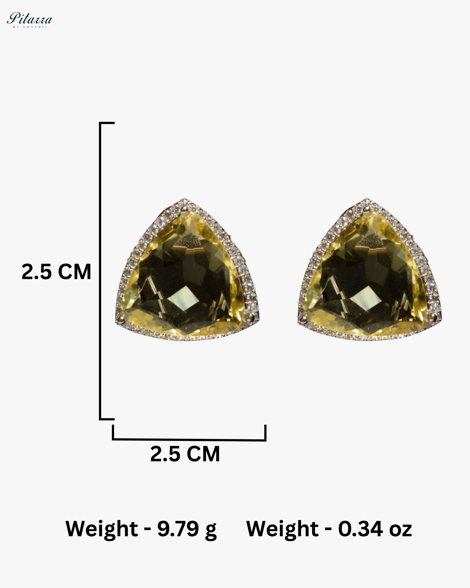 Yellow Colored Stone CZ Earrings