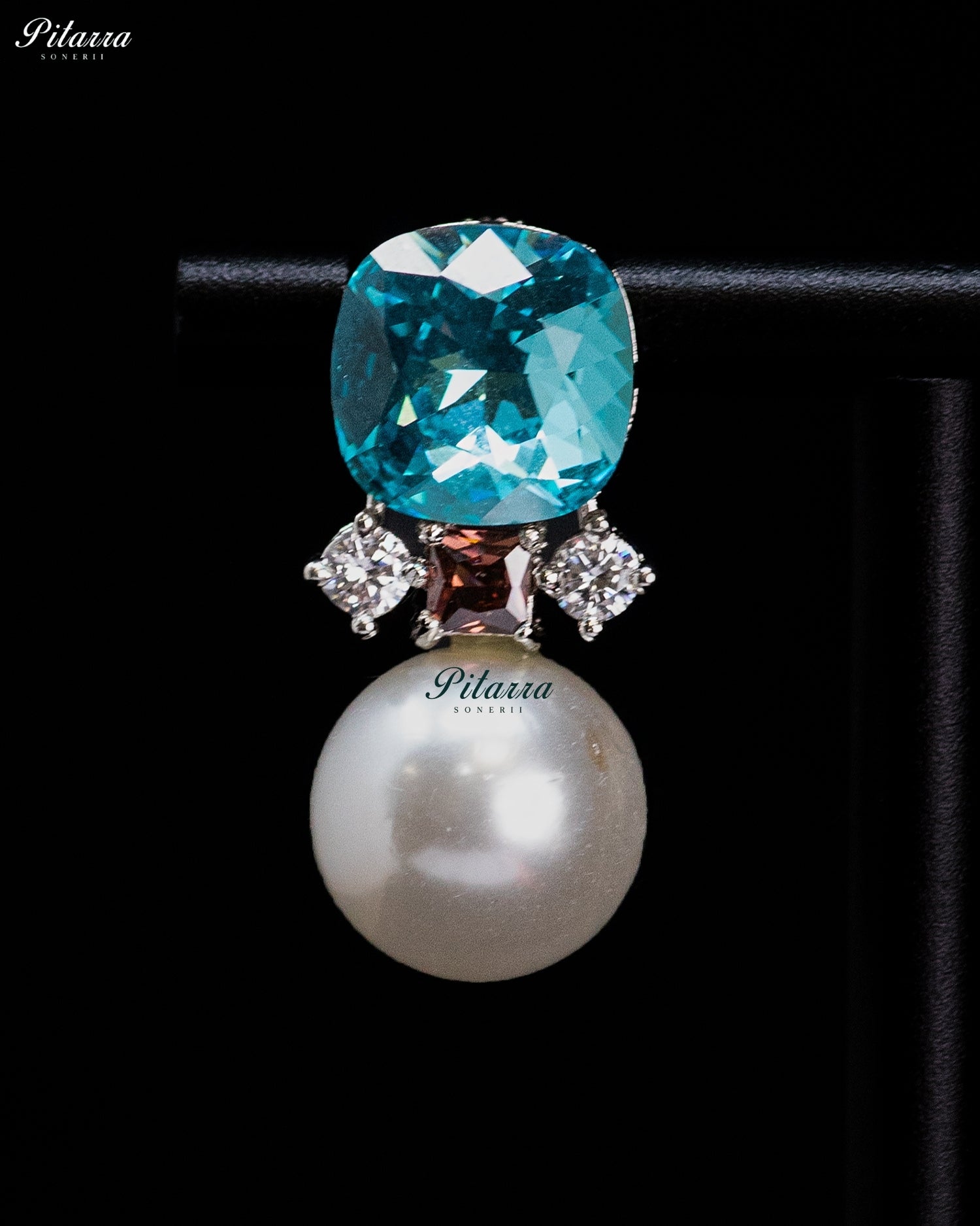 Turquoise Pearl Radiance Crystal Earrings