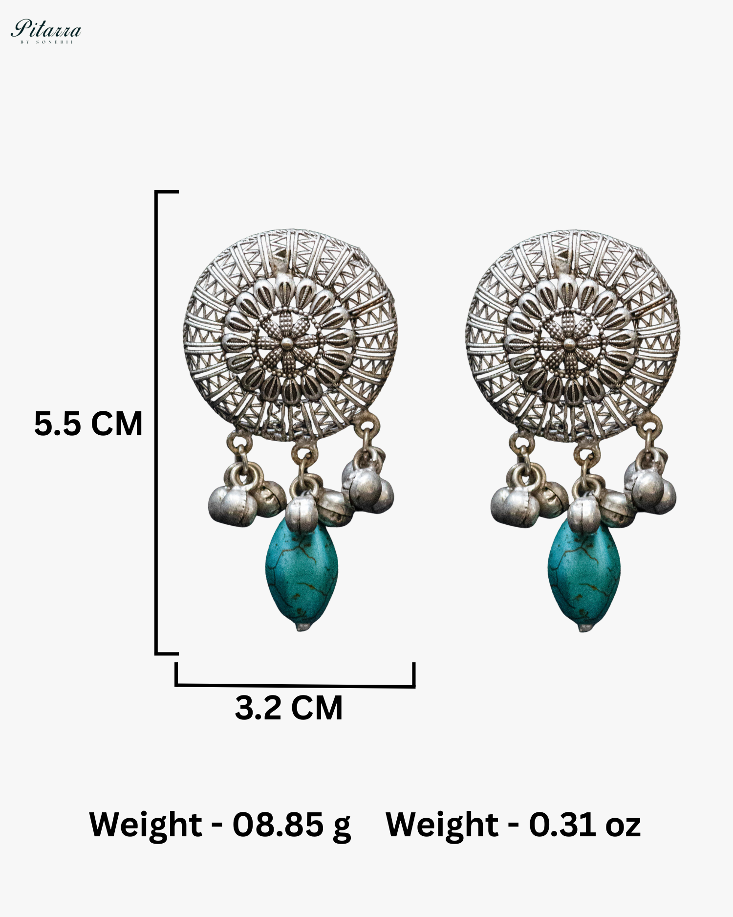 Red Stone Blue Pearl Antique Long Silver Look Alike Necklace Set
