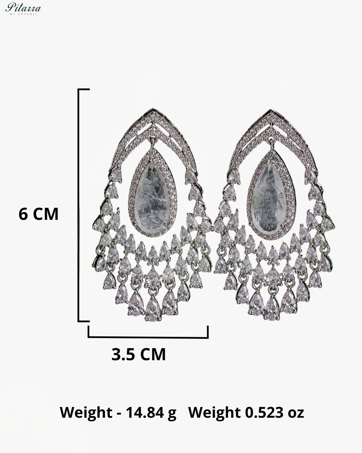White Crystal Chandelier Drop Earrings