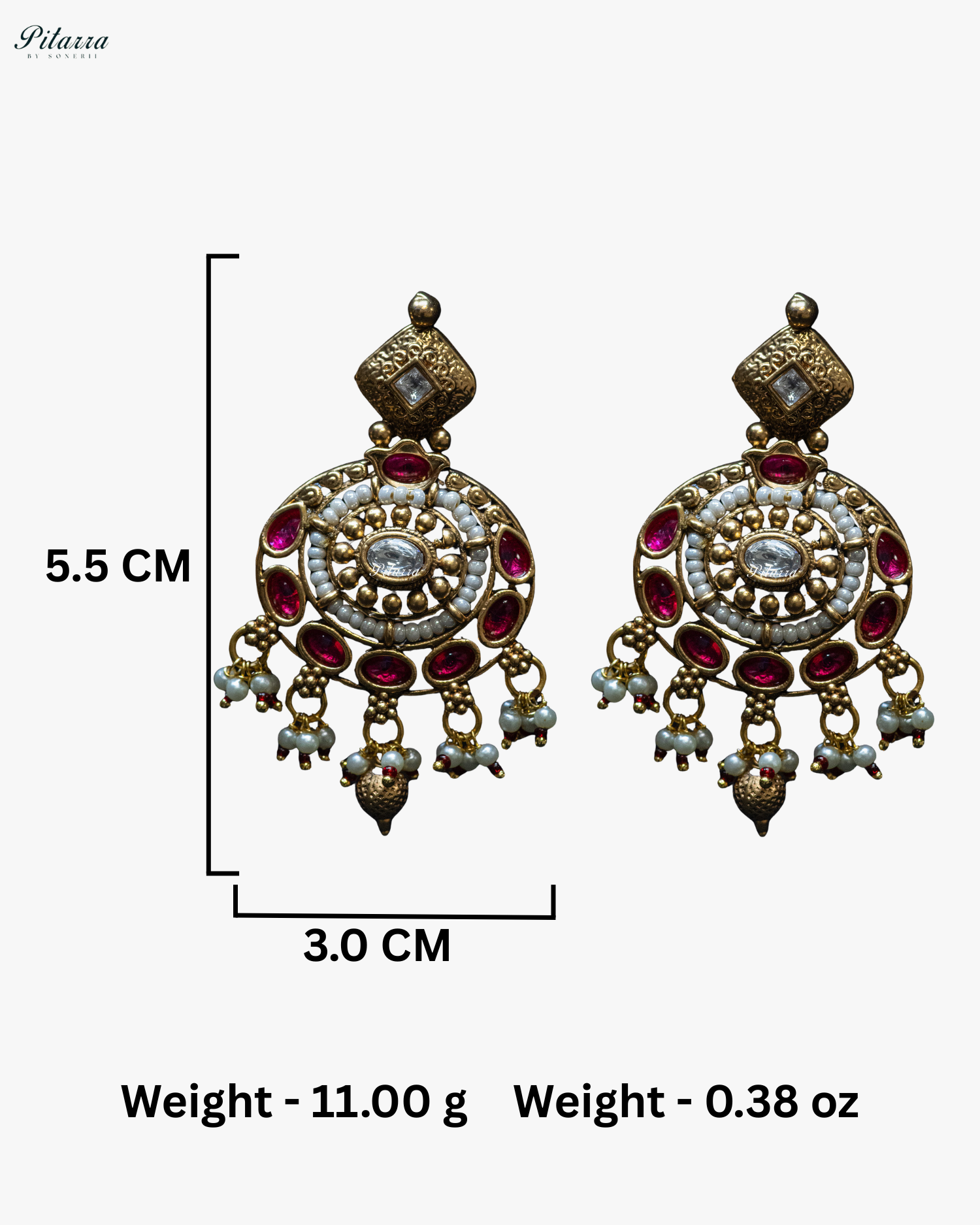 Pink Stone Gold Finish Two Layer Kundan Necklace Set