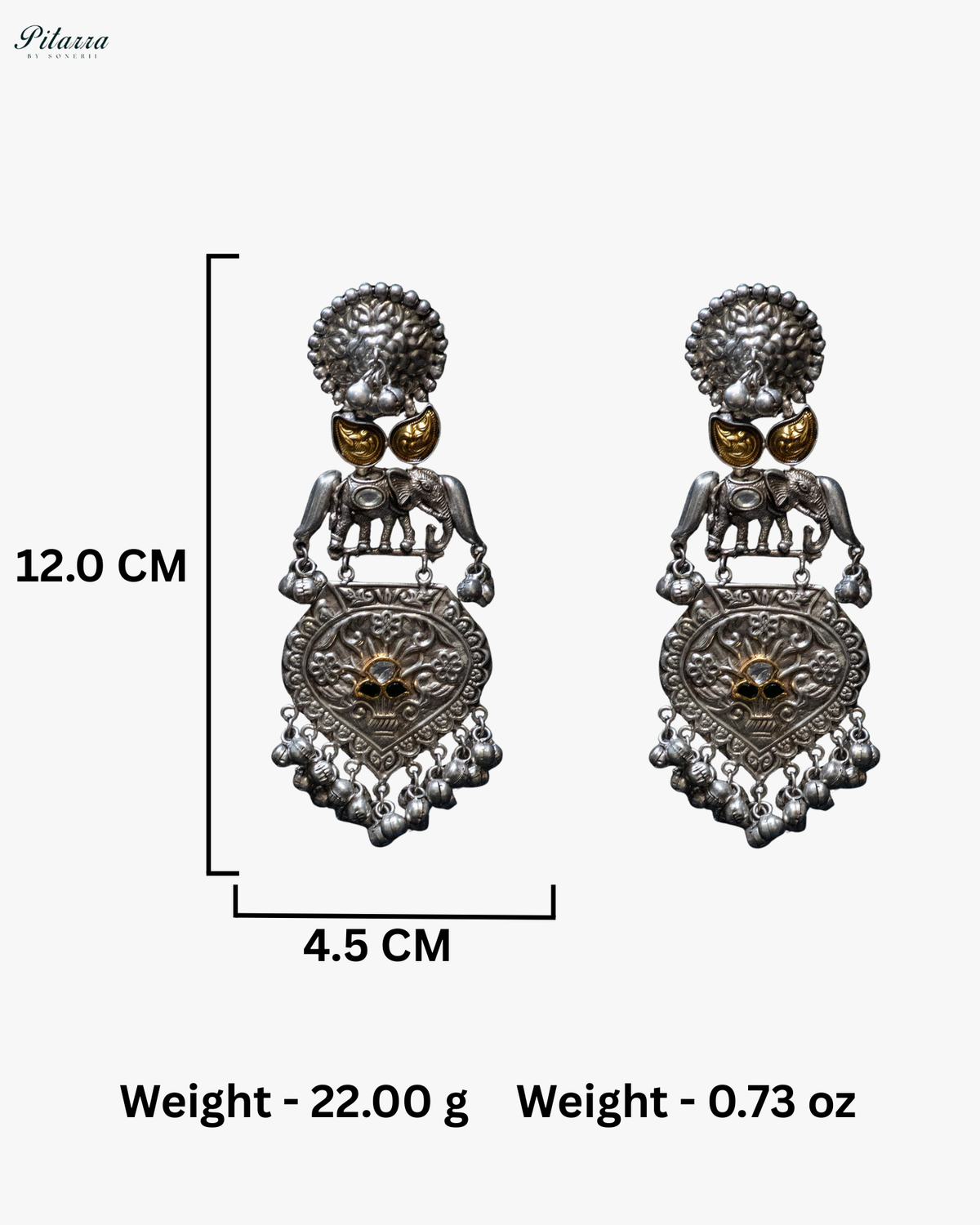 Elephant Stone Dark Green Center Stone Silver Look Alike Dangler Earrings