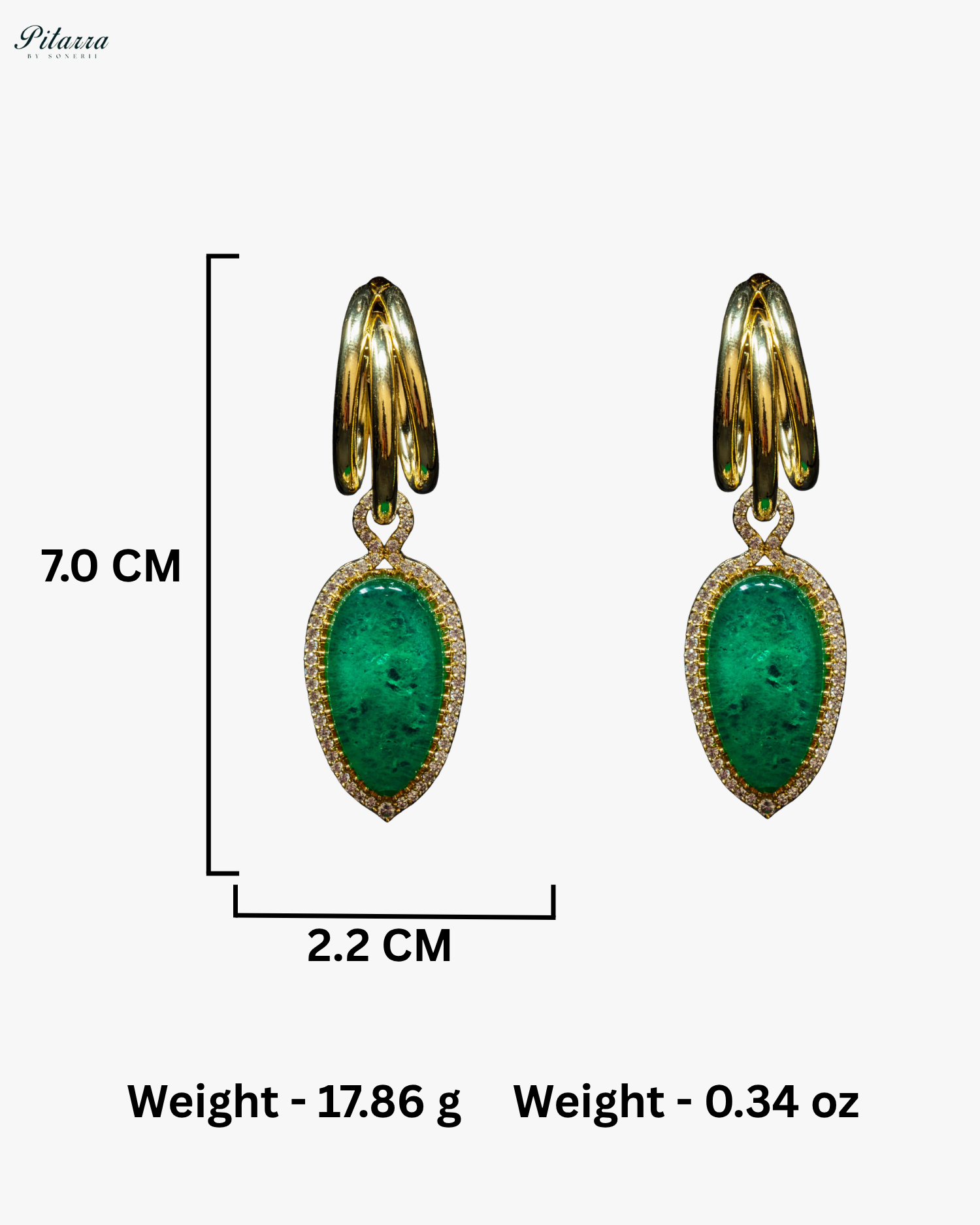 Green Stone Doublet Statement Dangle Earrings
