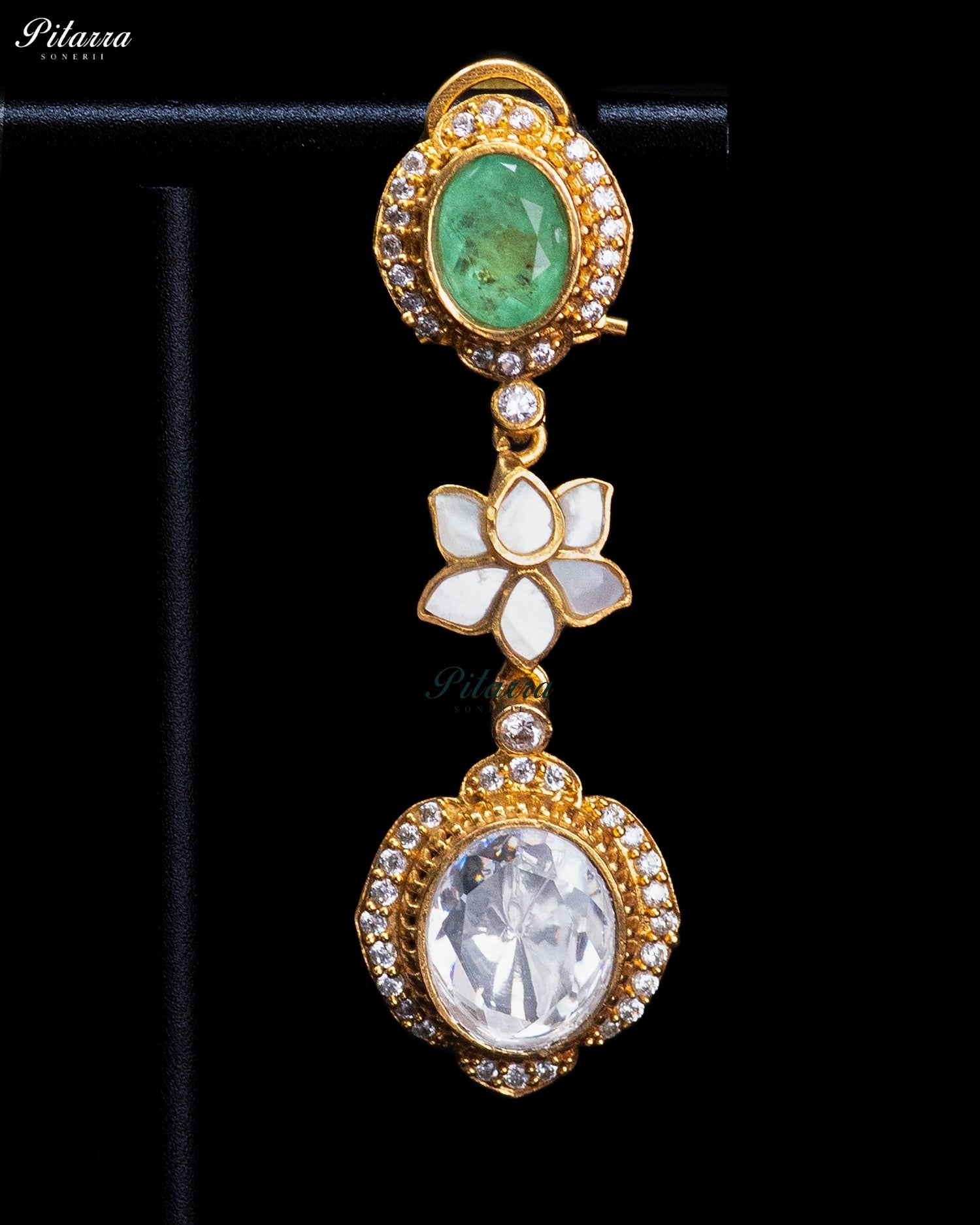 Emerald Bloom Kundan Necklace Set