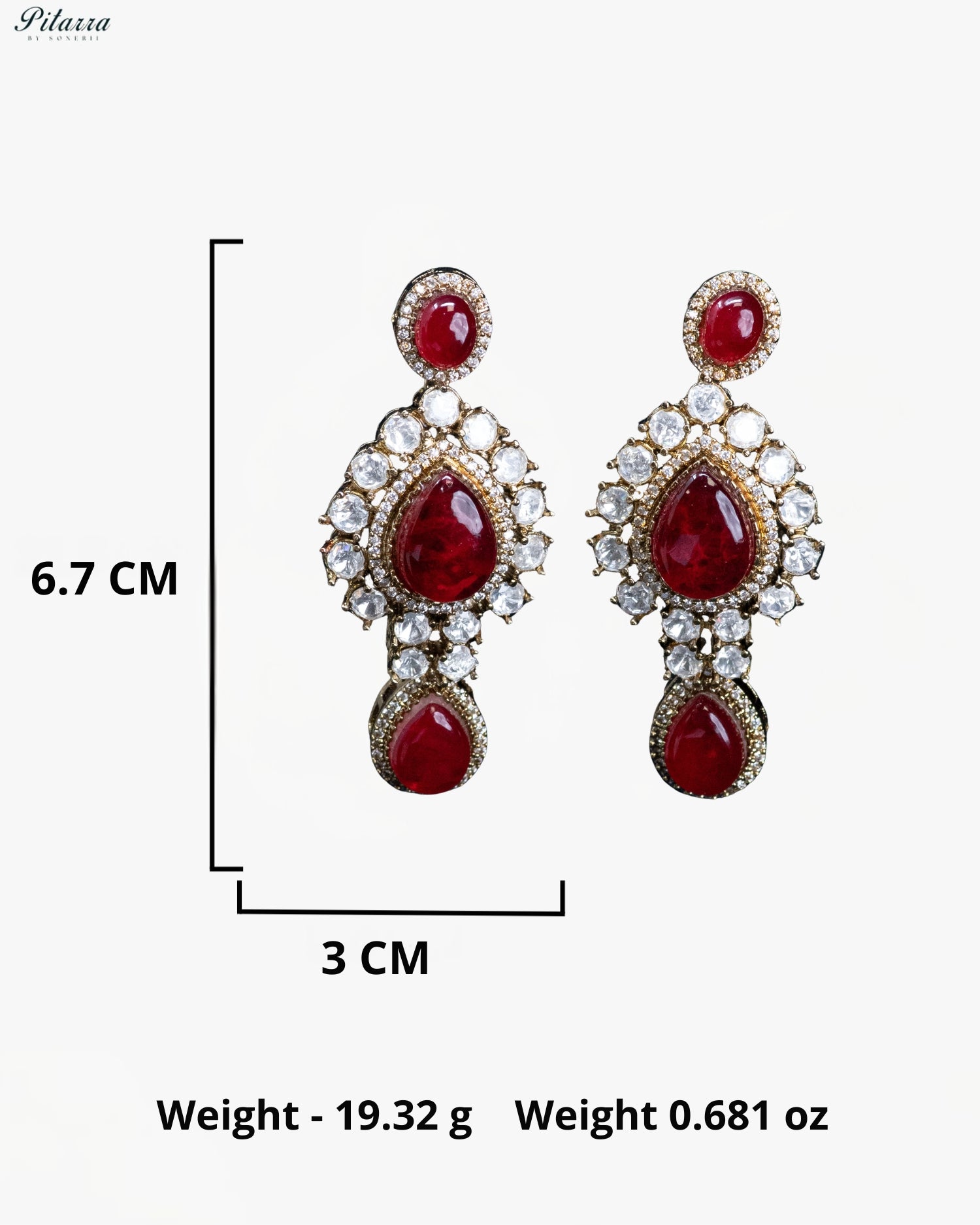 Red Teardrop Kundan Choker Set