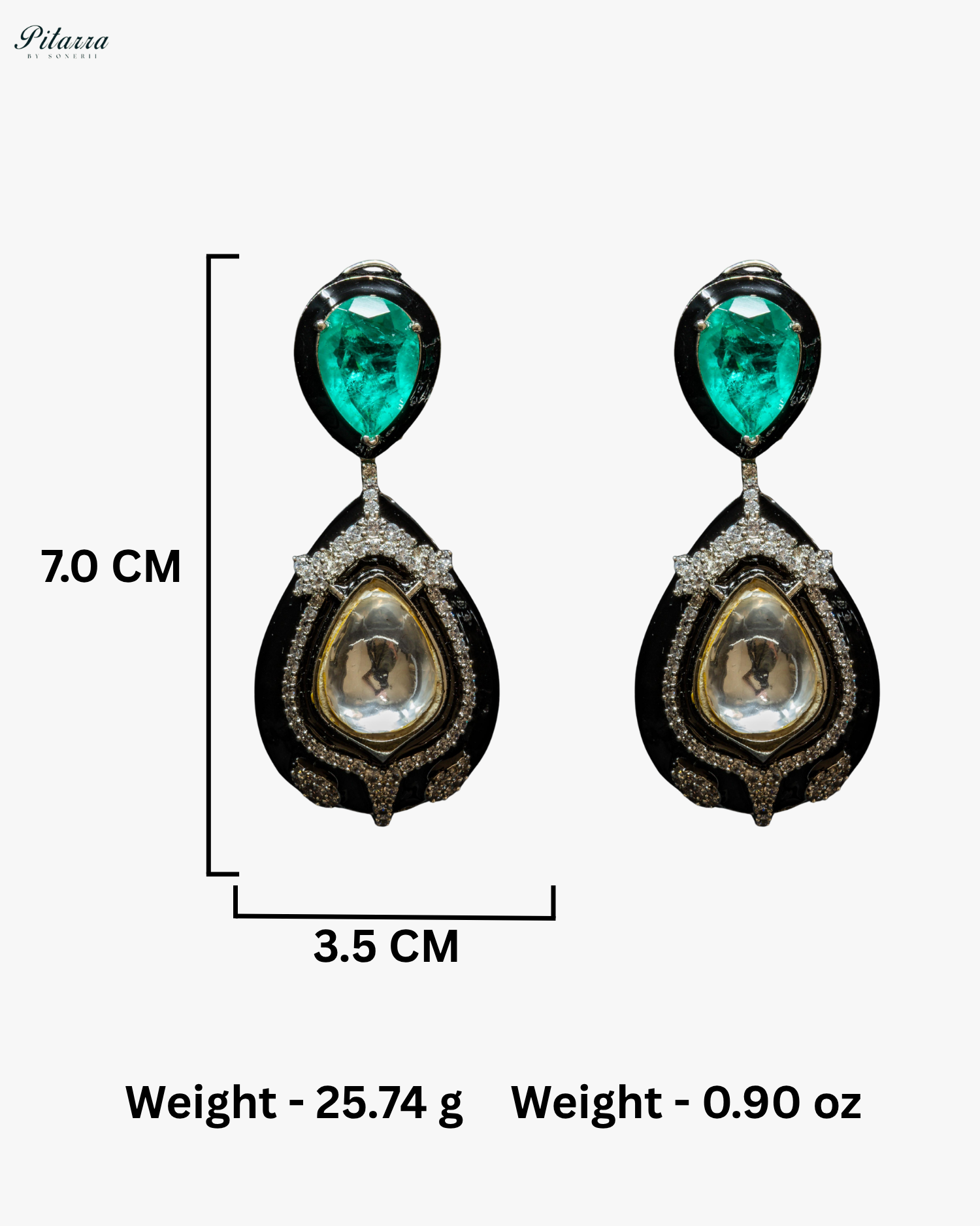 Sea Green Stone Crystal Drop Dangler Earrings