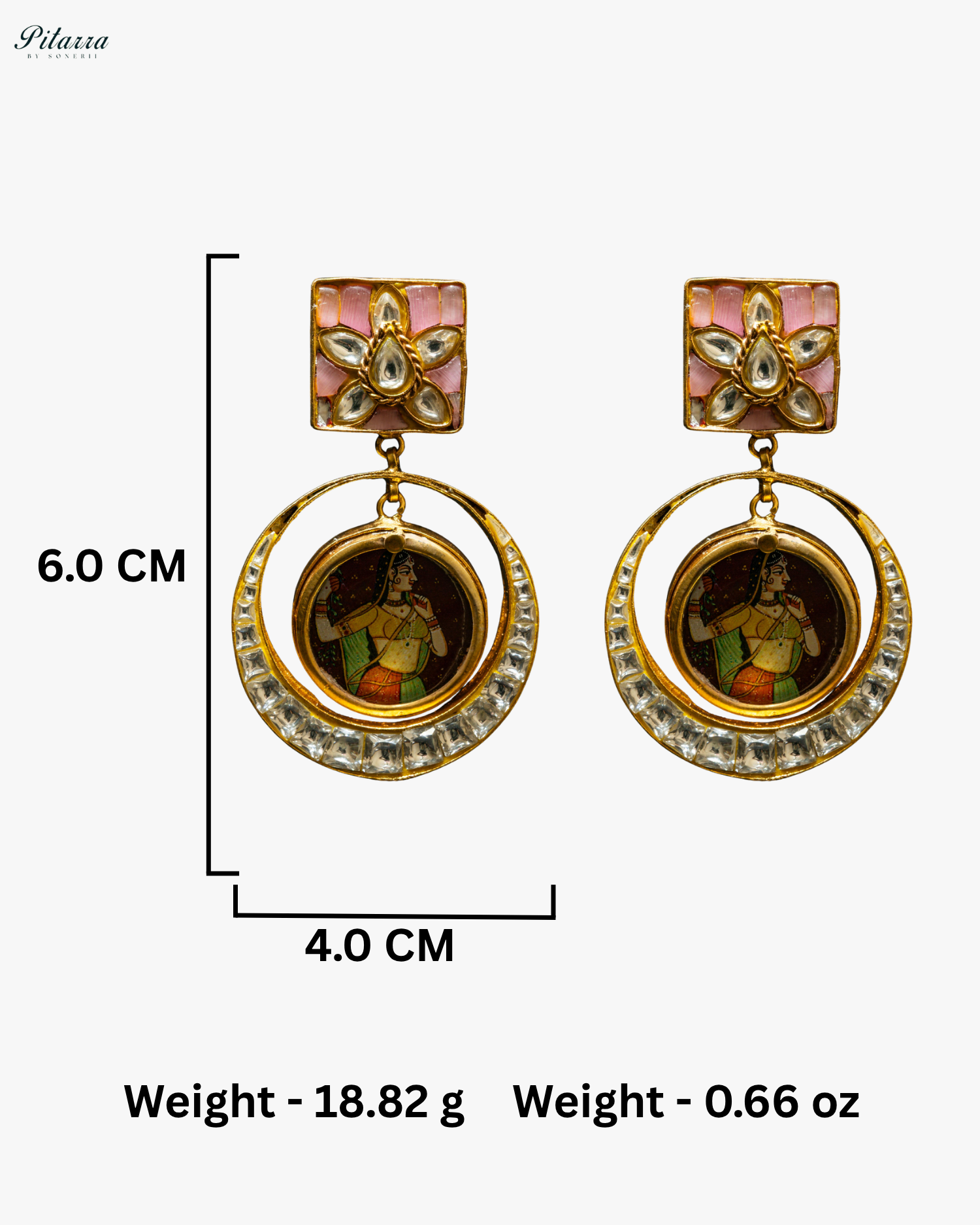 Pink Rani Bold Style Kundan Earrings