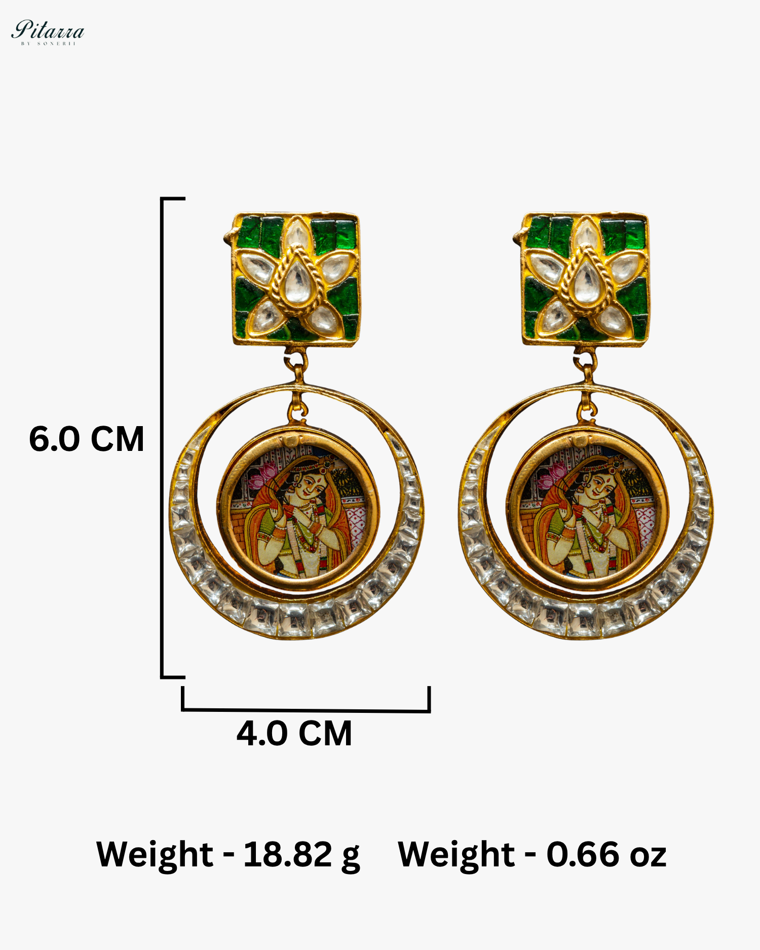 Emerald Rani Bold Style Kundan Earrings