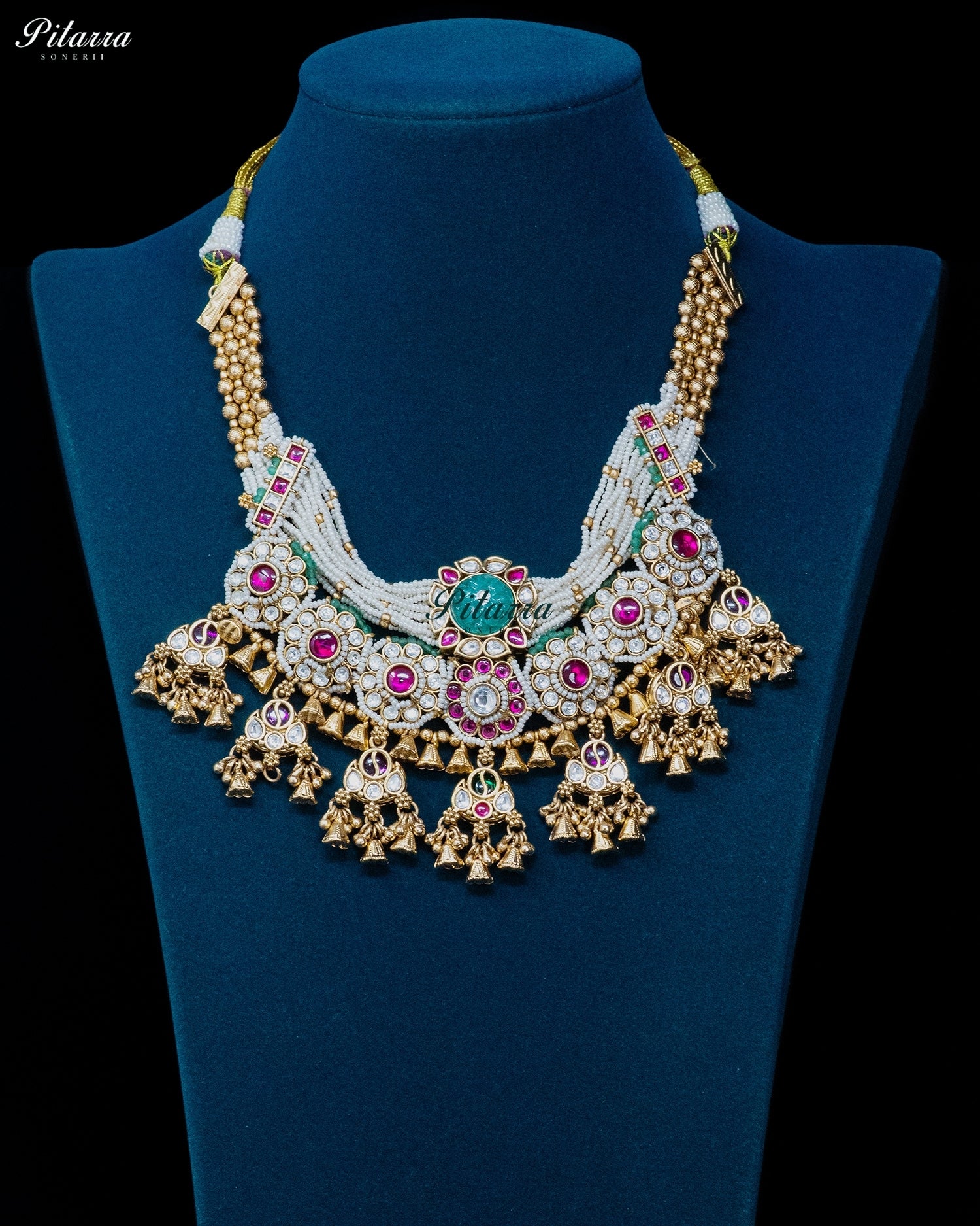 Multicolor Pearl Jhumka Necklace Set