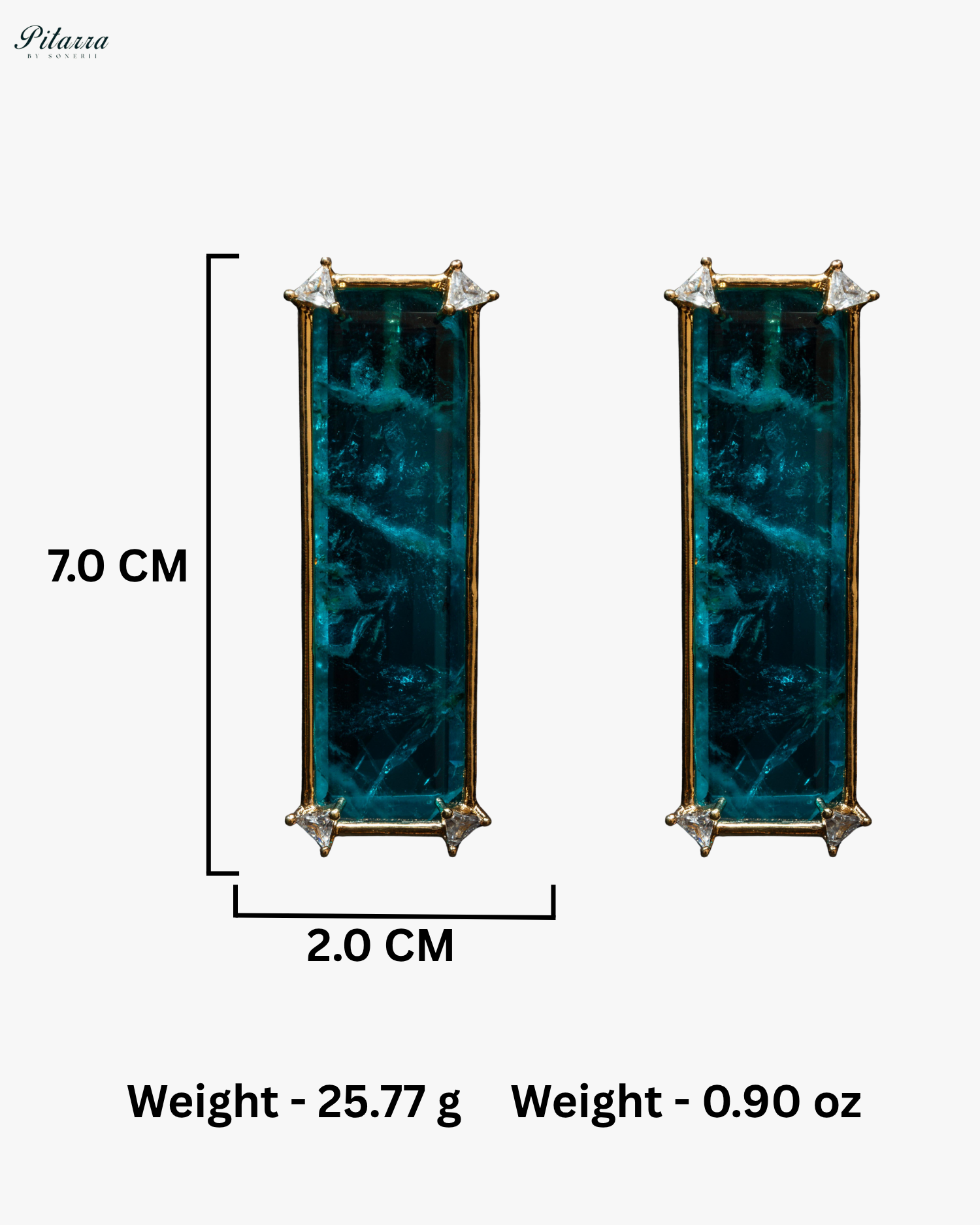 Rectangle Turquoise Blue Stone Dangler Earrings