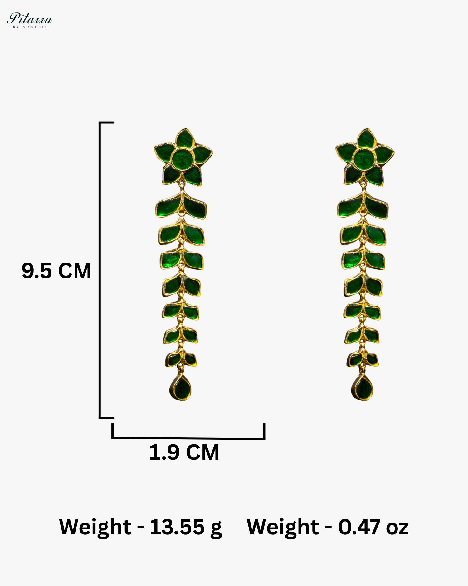 Green Stone Kundan Long Earring Dangler