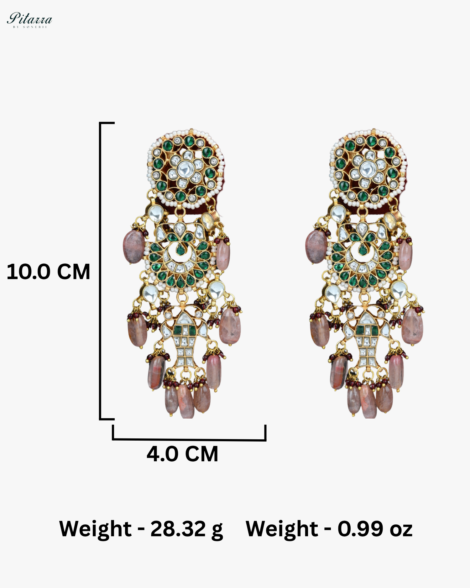 Gold Plated Pearl Multicolored Kundan Dangler Earrings