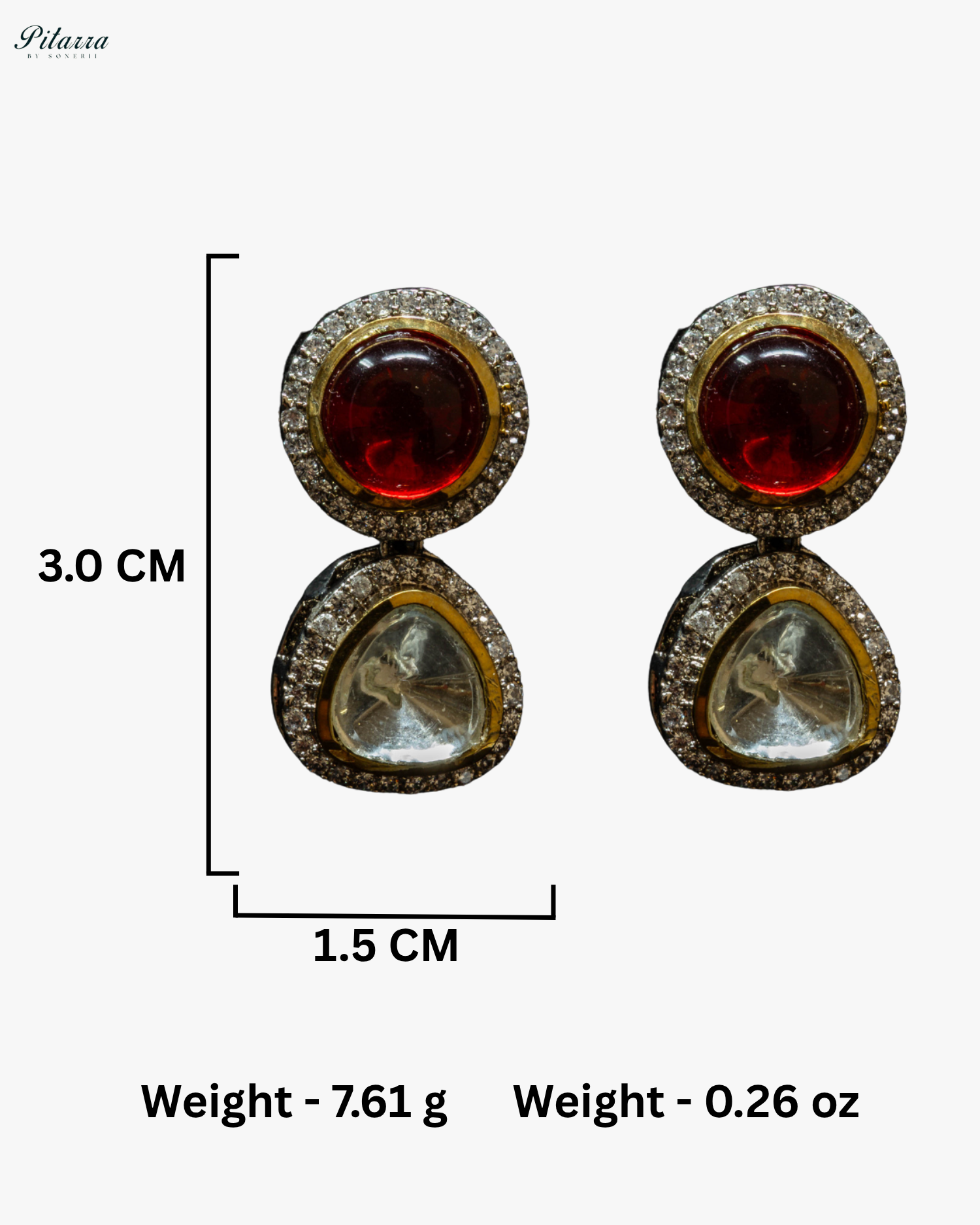 Red and White Drop Stone Traditional Kundan Necklace