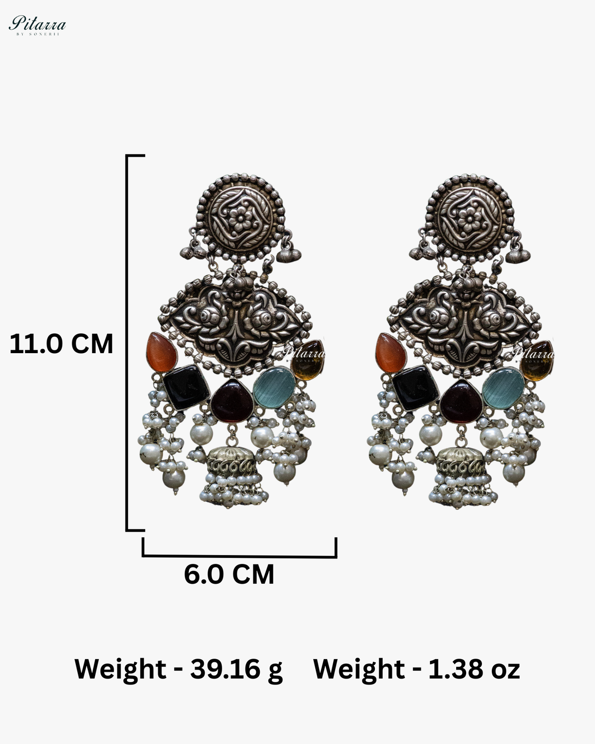 Drak Red Drop Stone Silver Look Alike Dangler Earrings