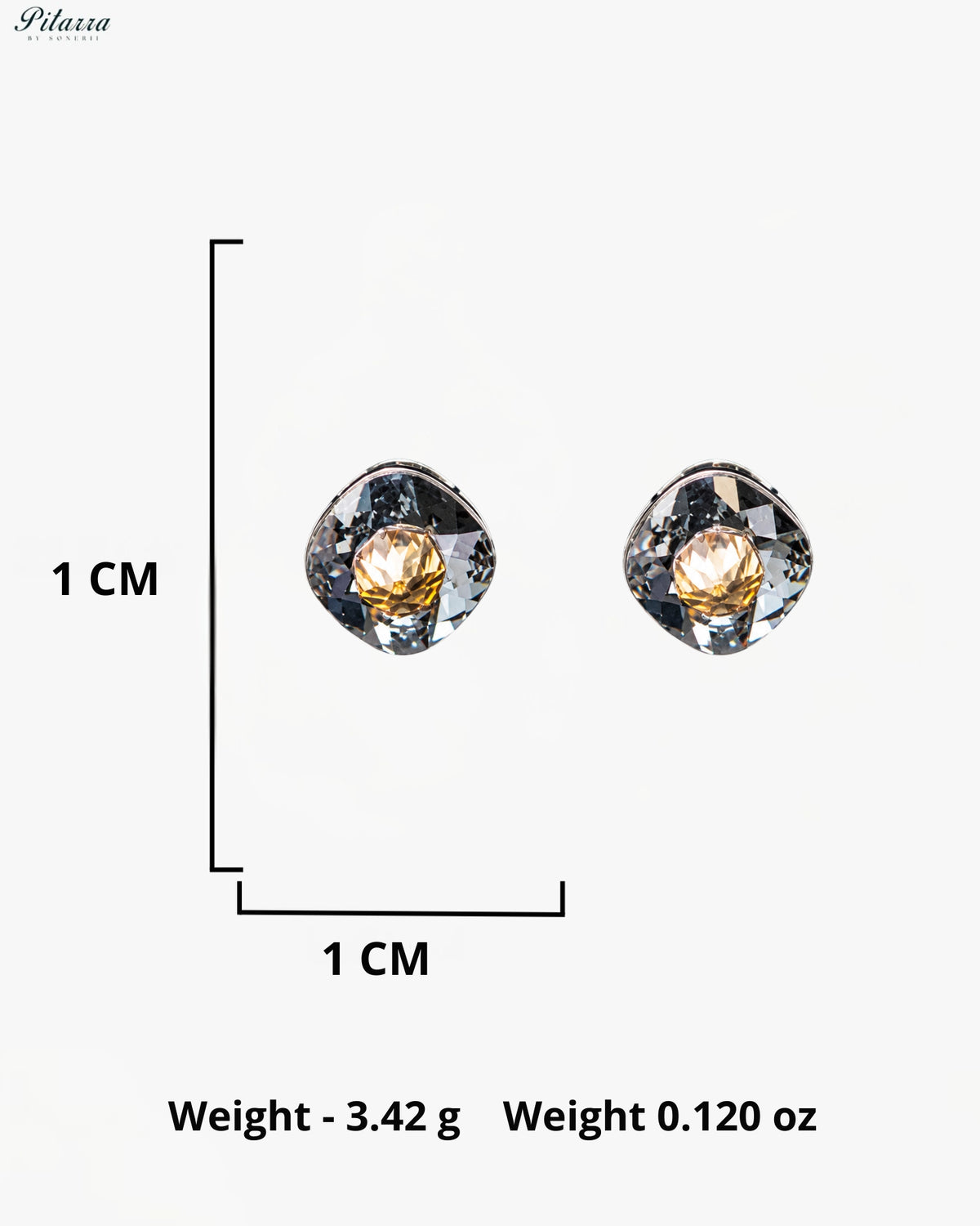 Black Crystal Stud Earrings