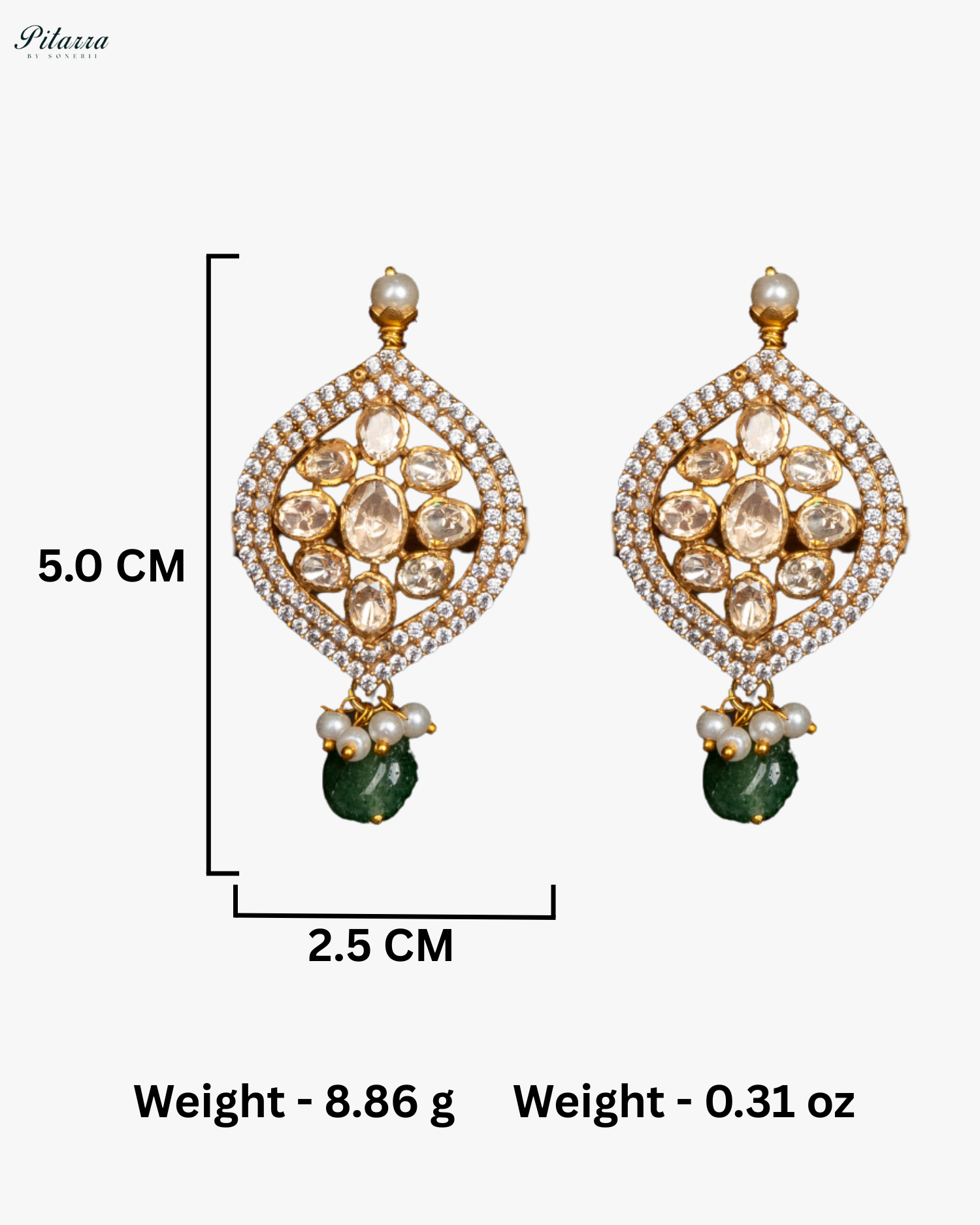 Green Pearl Gold Jadau Necklace Set