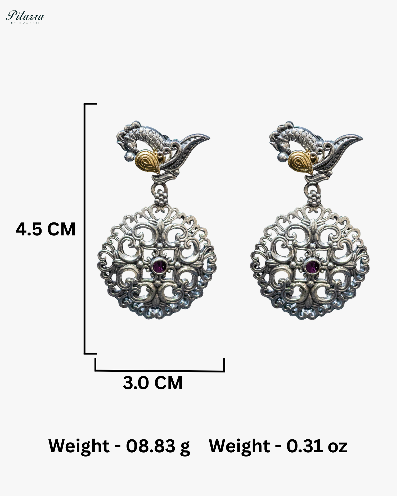 Peach Stone Multicolor Beads Peacock String Silver Look Alike Necklace Set