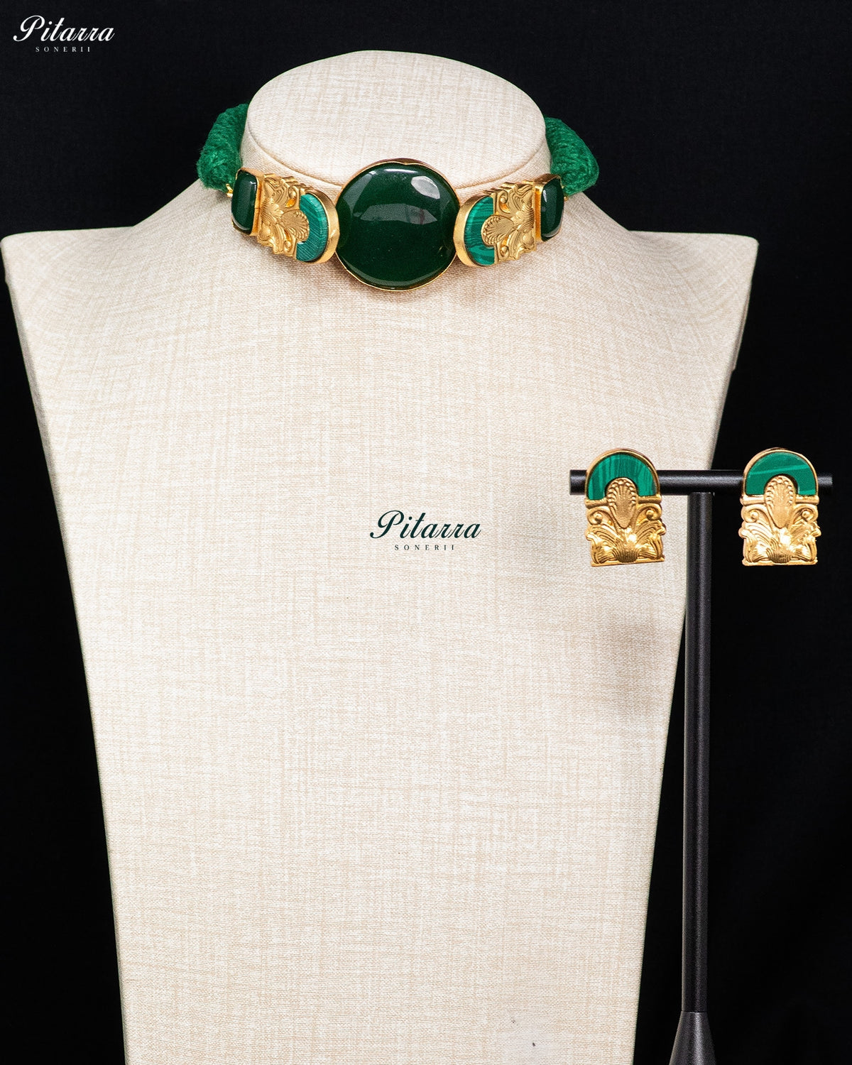Dark Green Enamel Kundan Choker Set