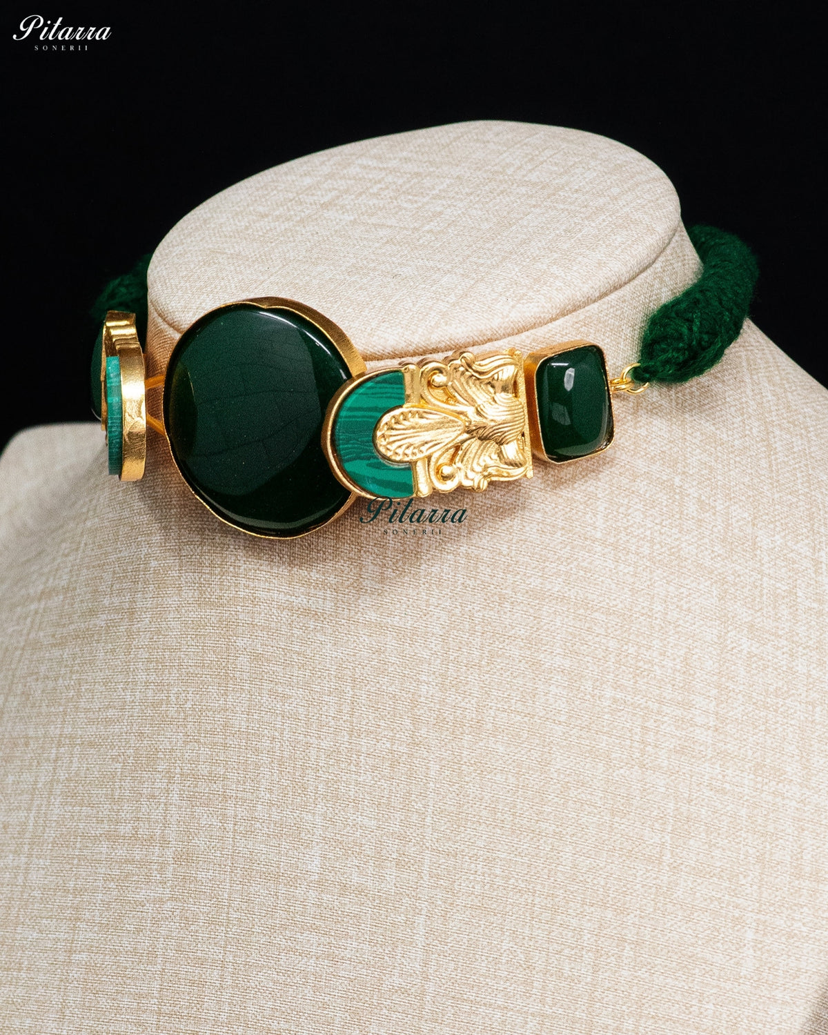 Dark Green Enamel Kundan Choker Set
