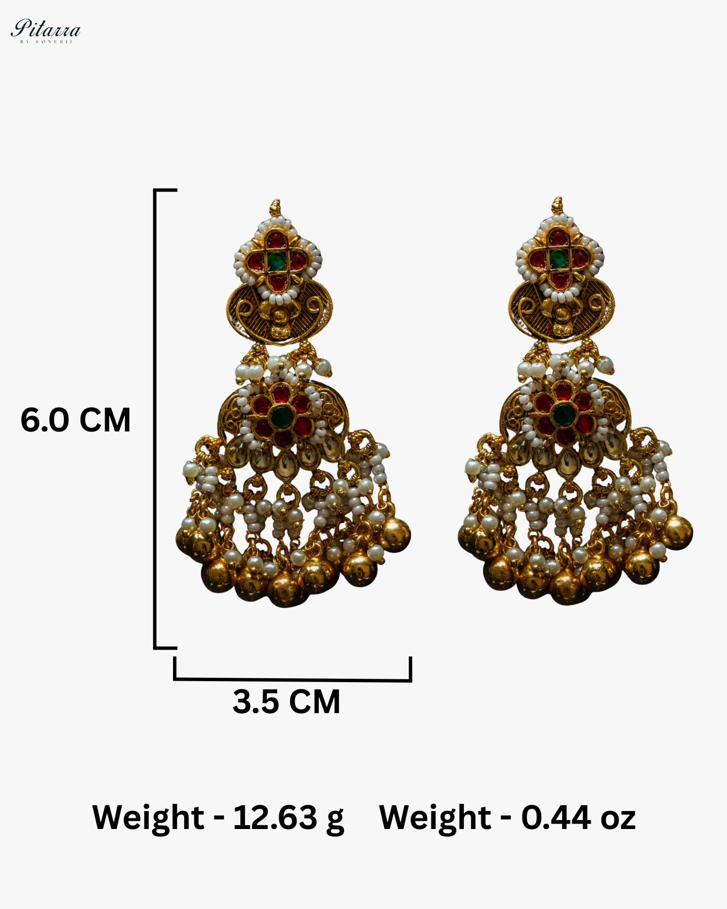 Gold Plated Green and Red Stone Studded Kundan Necklace Set
