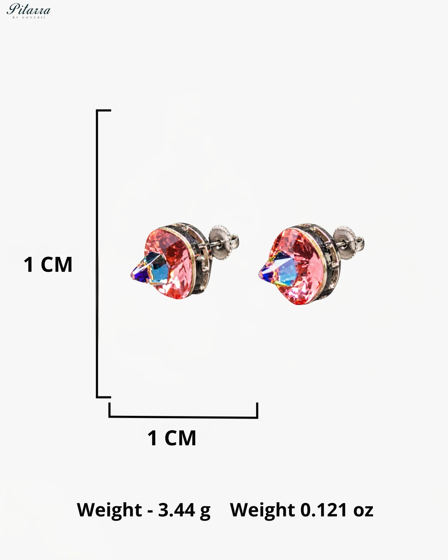 Red Crystal Stud Earrings