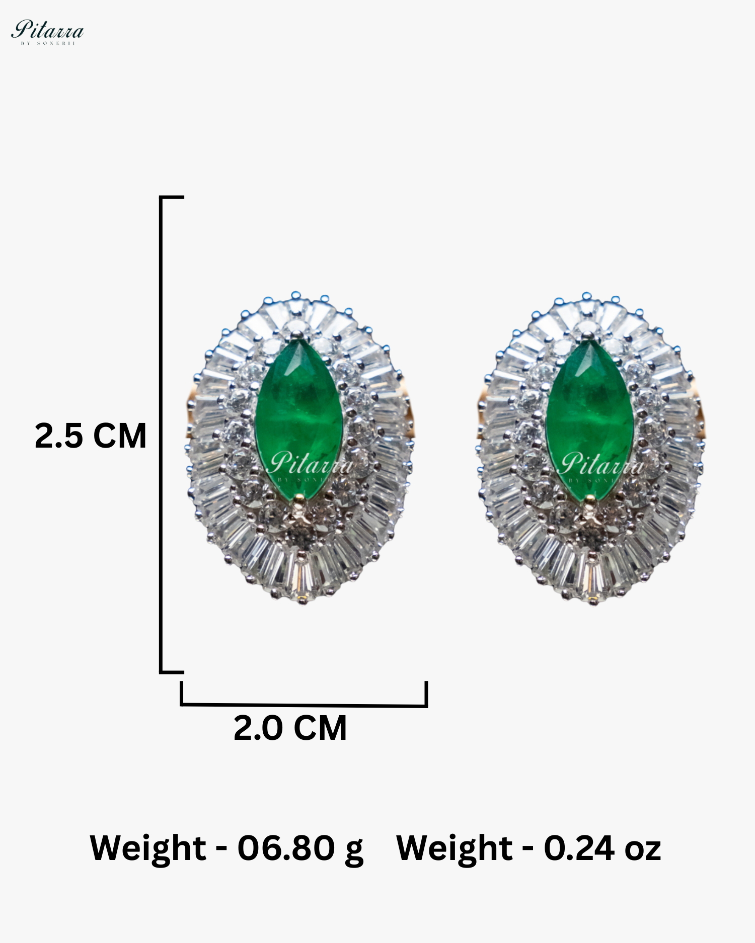 Pitarra Green Doublet 92.5 Silver Stud Earrings