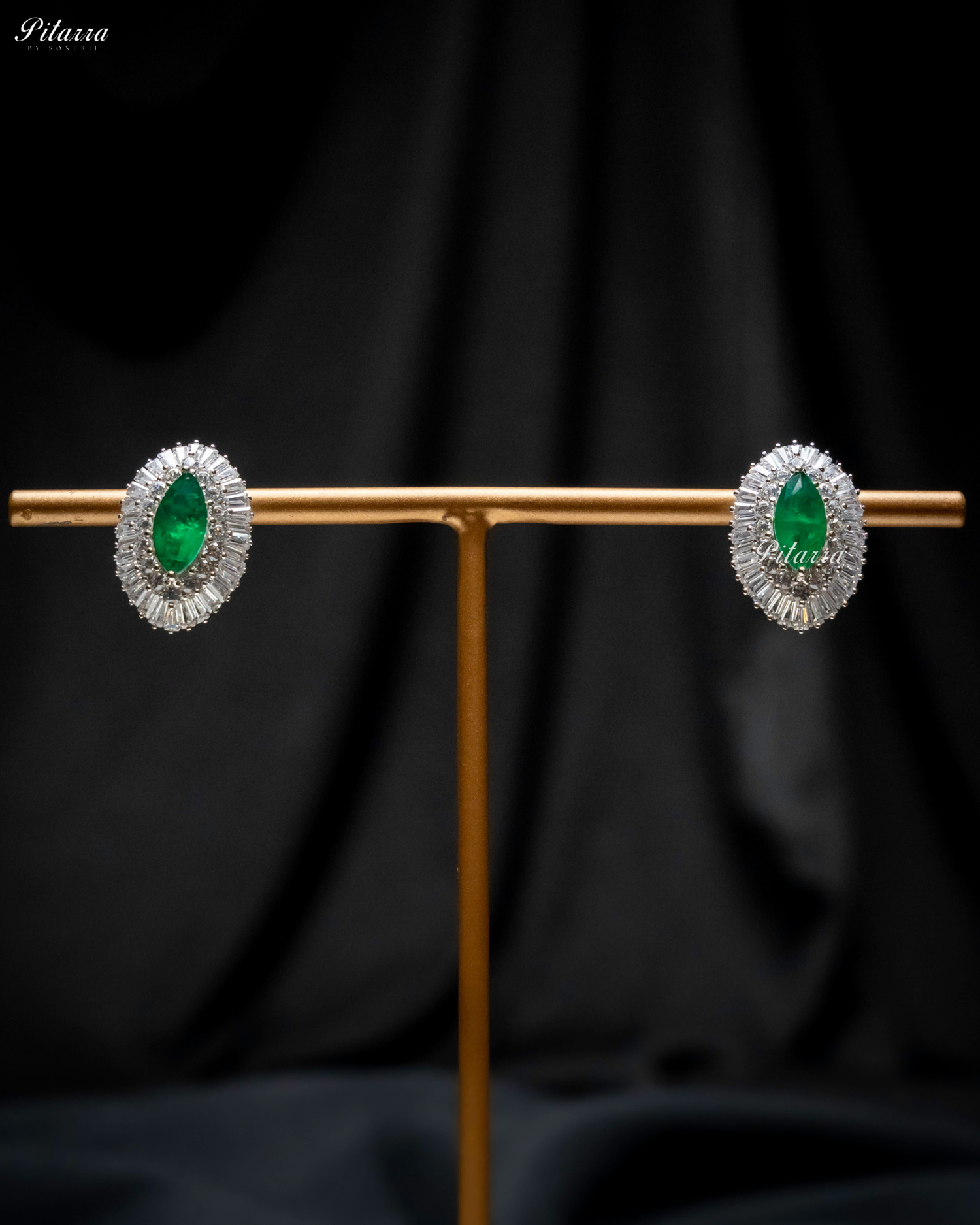 Pitarra Green Doublet 92.5 Silver Stud Earrings