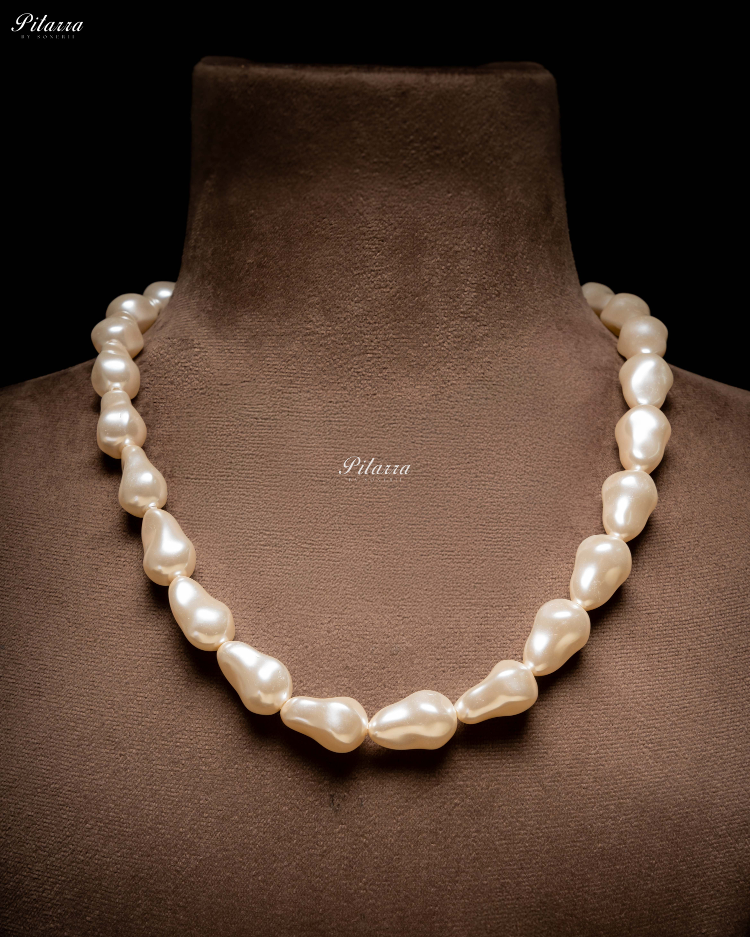 Artificial Baroque glass Pearl Statement Necklace Set