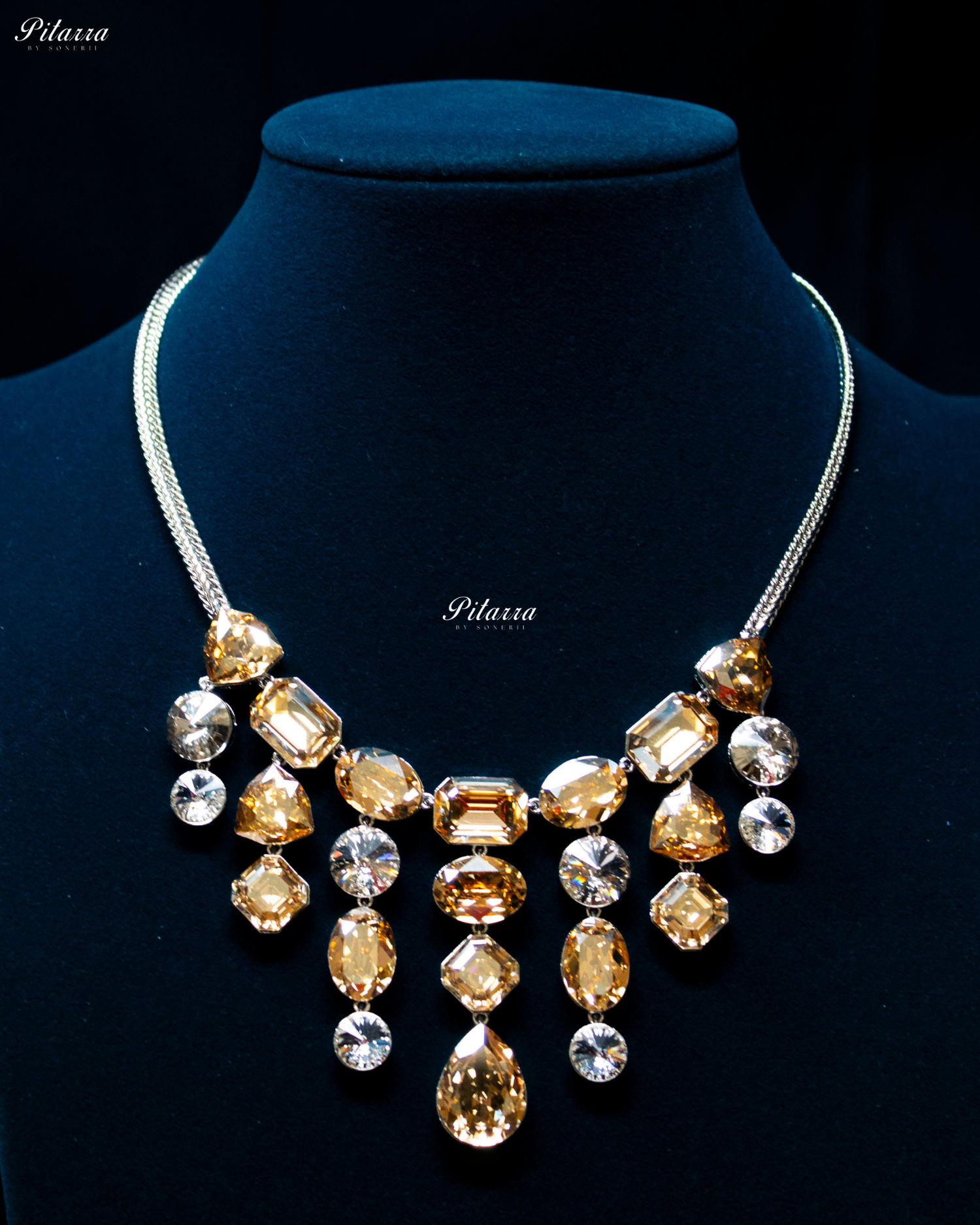 Multi Yellow Stone Crystal Necklace Set