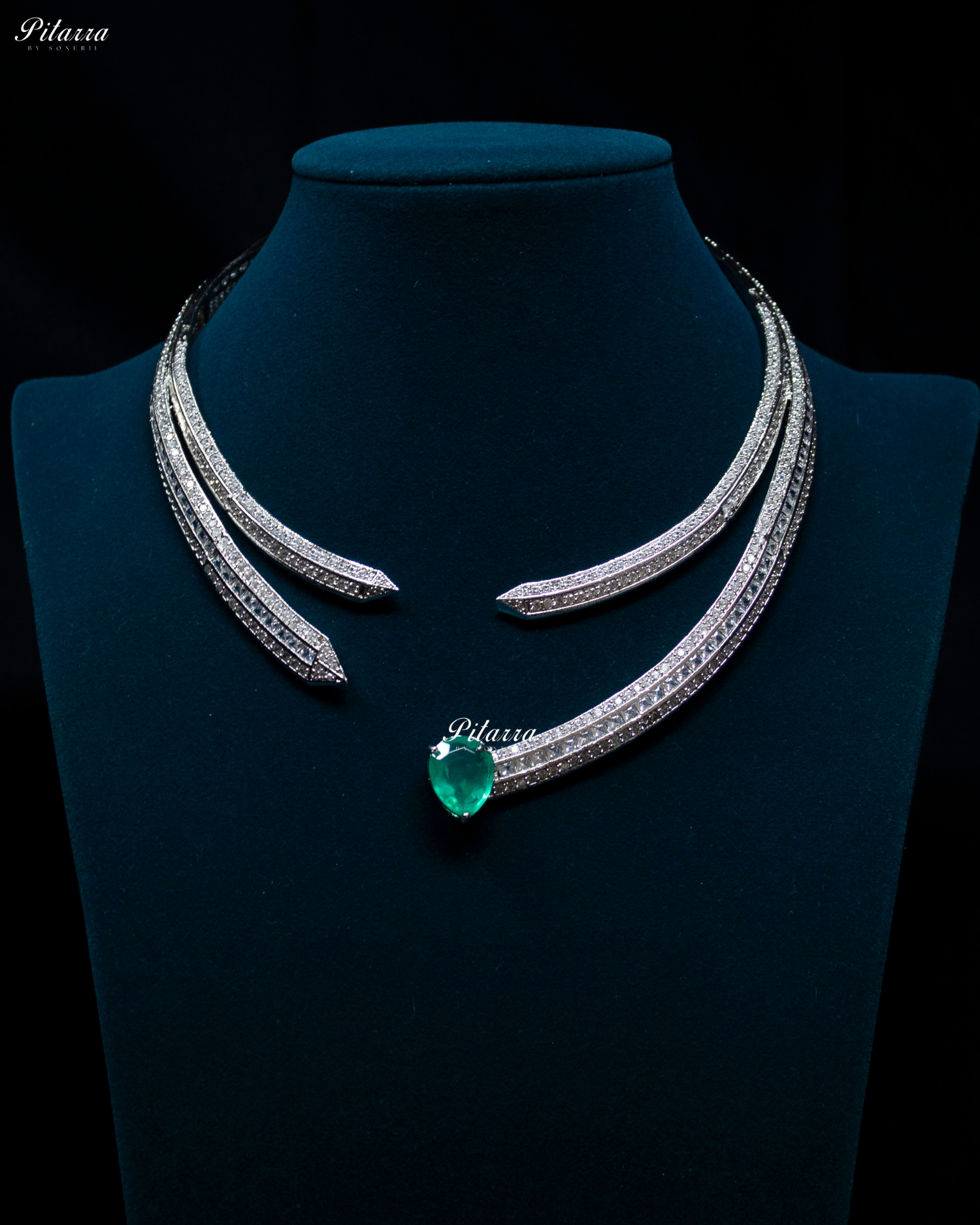 Mint Stone CZ Crystal Choker Set