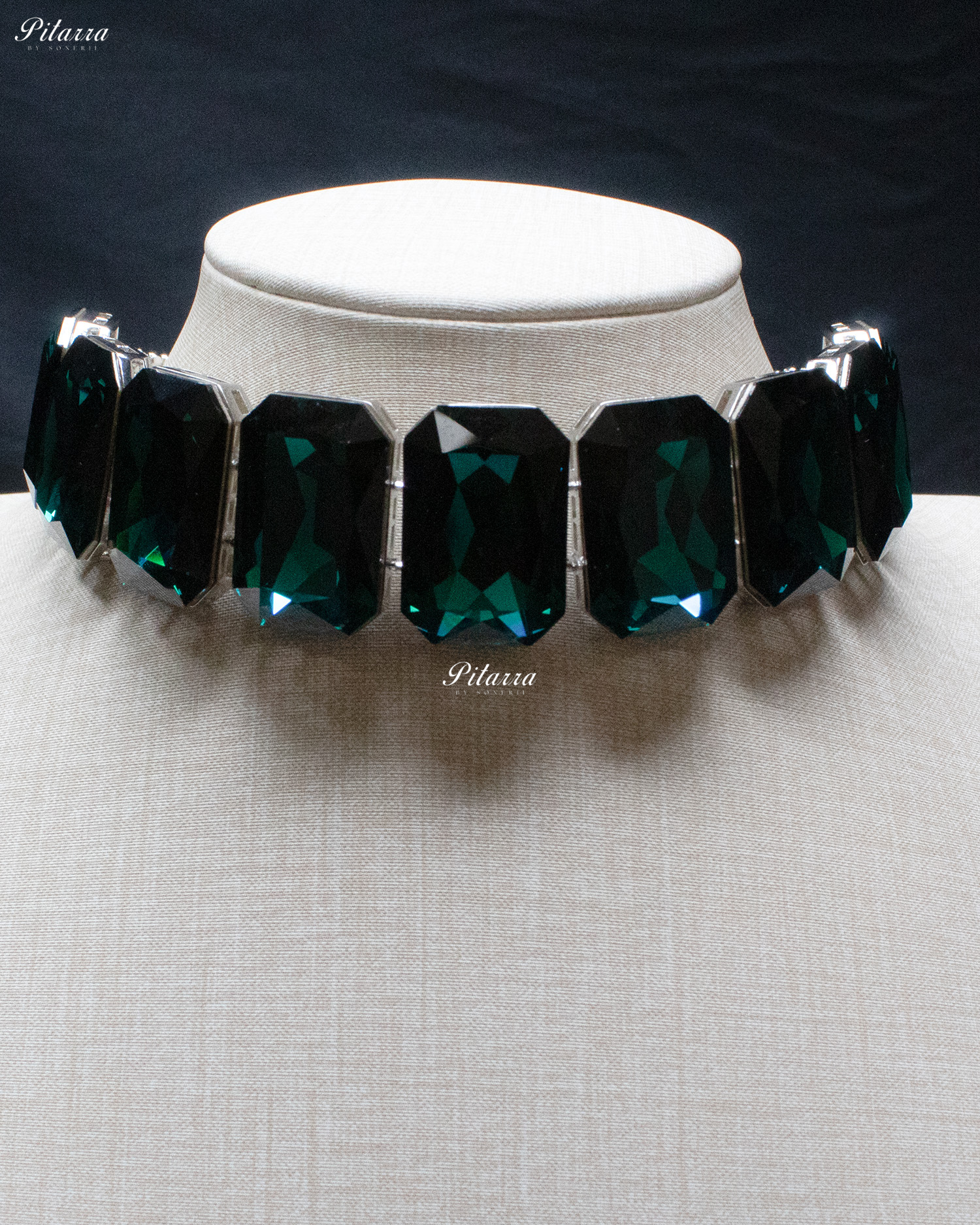 Emerald Swarovski Choker Set
