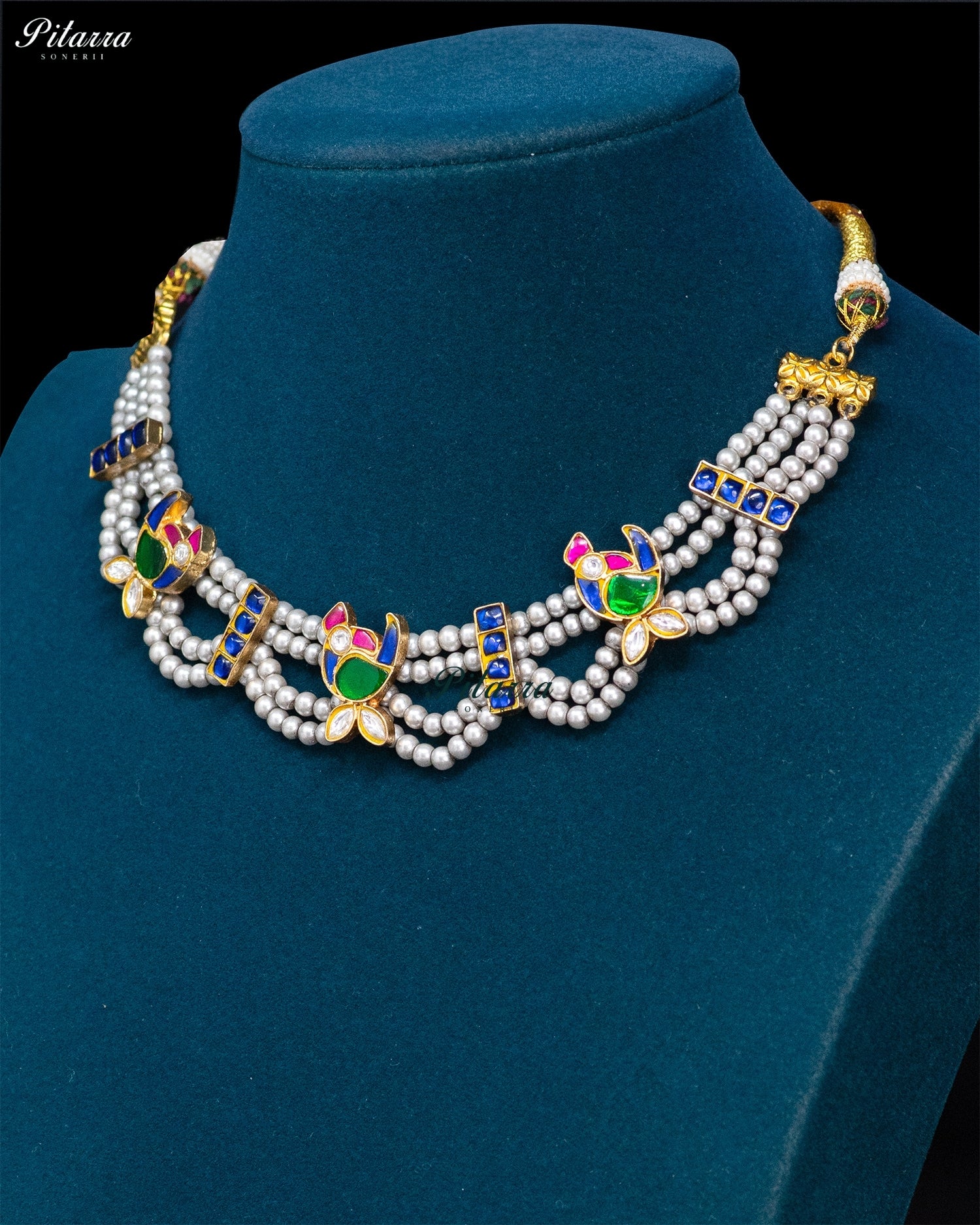 Royal Multicolor Meenakari Kundan Pearl Necklace Set