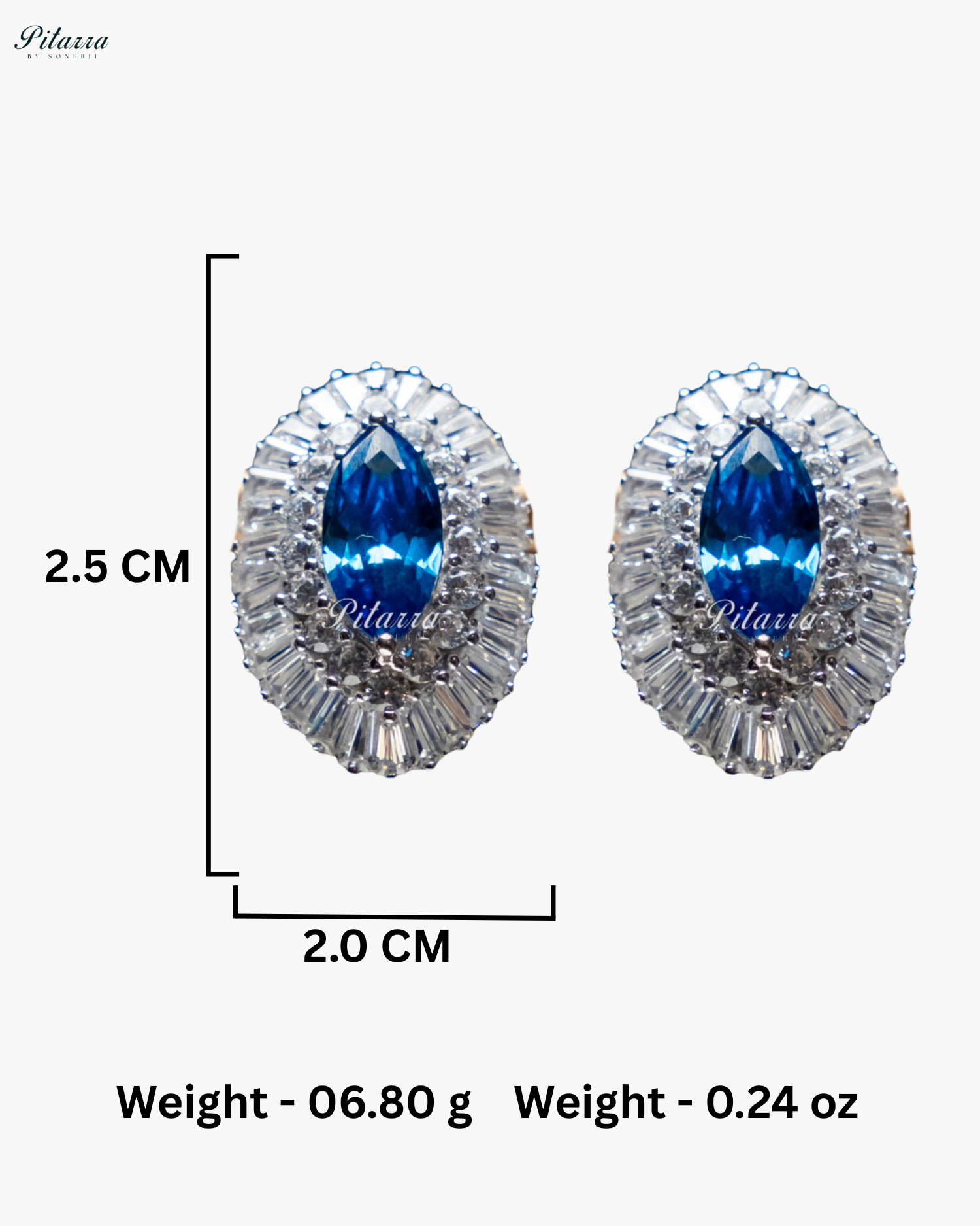 Pitarra Blue Doublet 92.5 Silver Stud Earrings