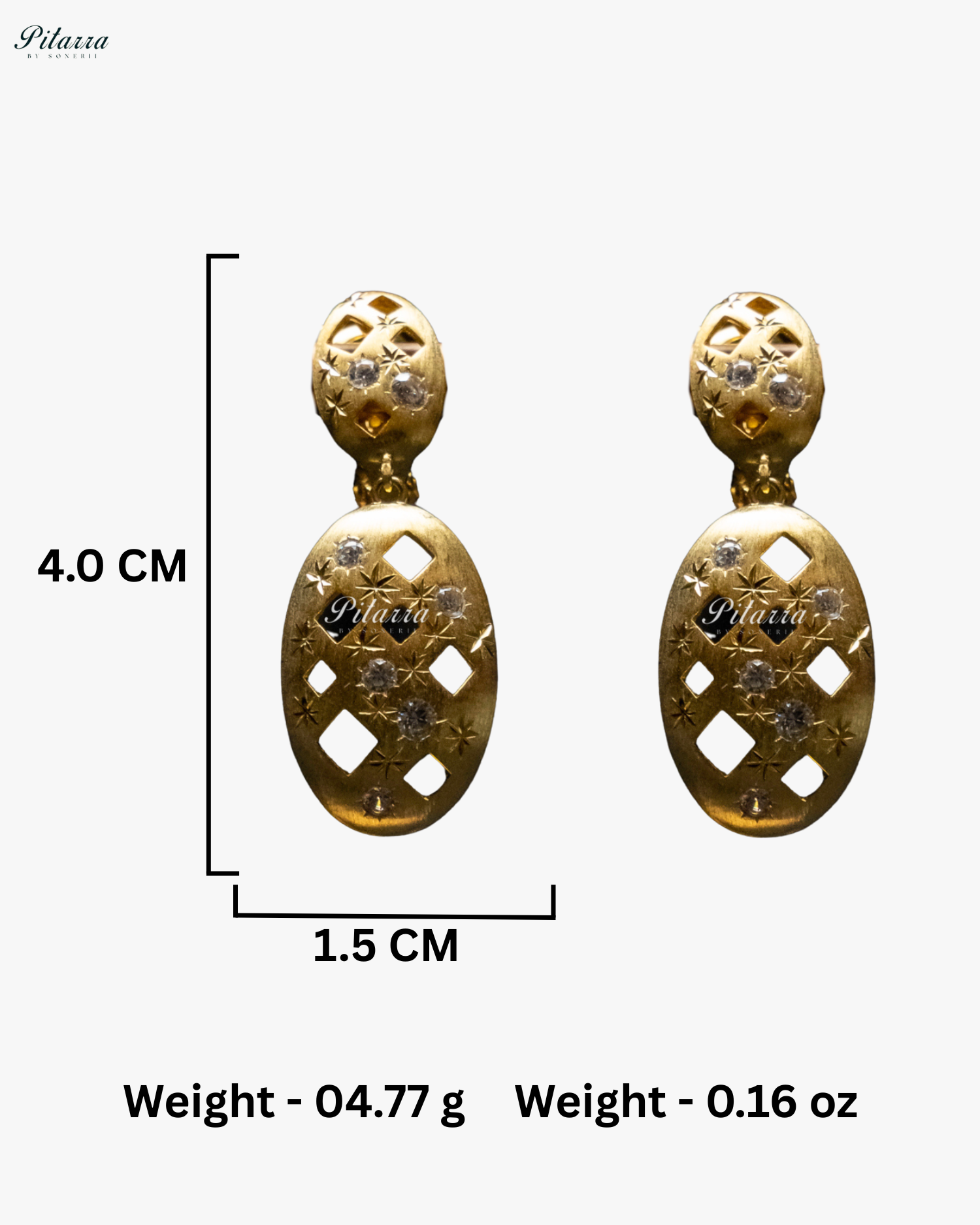 White Stones Embedded Pattern 92.5 Silver Drop Earrings