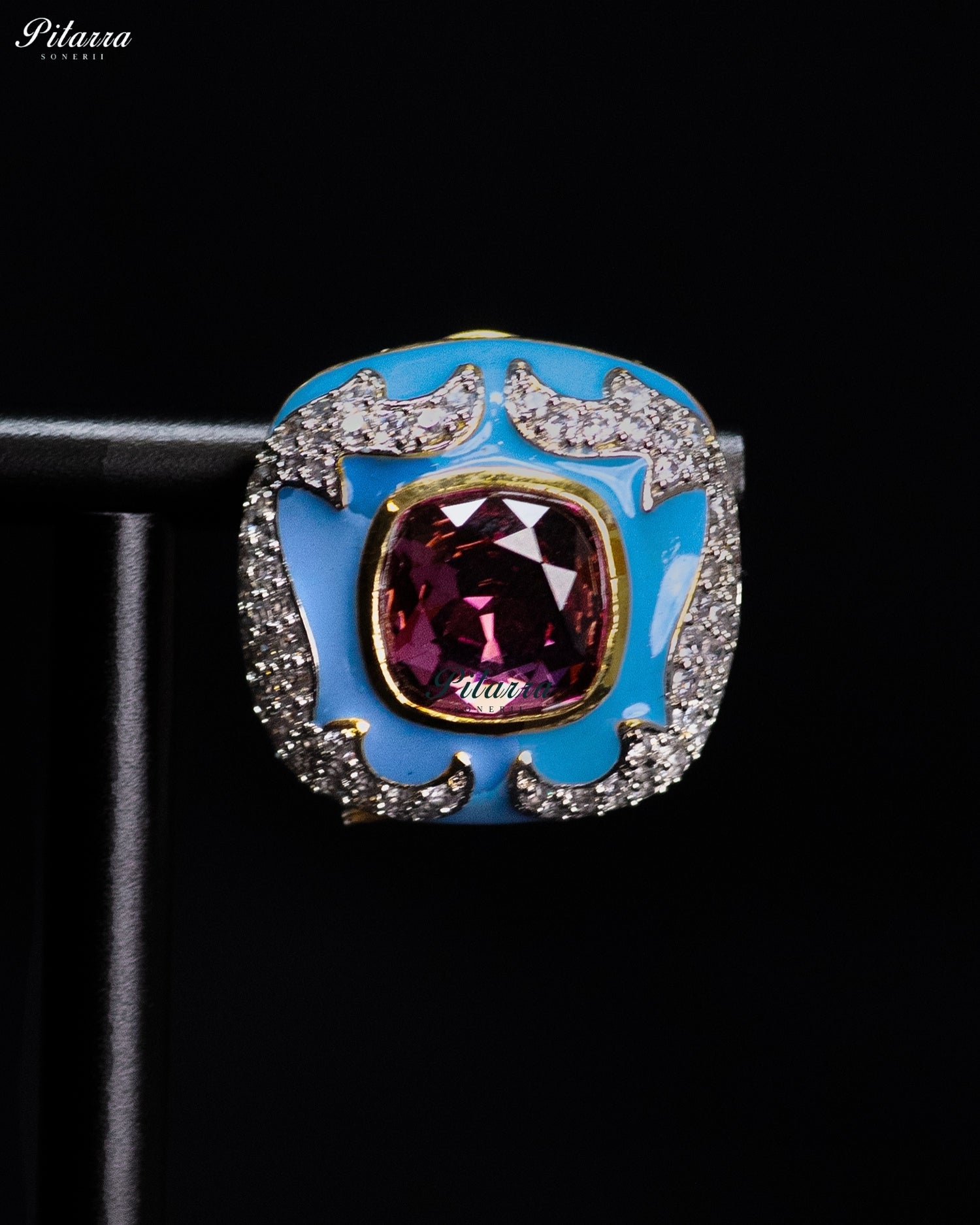 Sky Garnet Crystal Statement Earrings