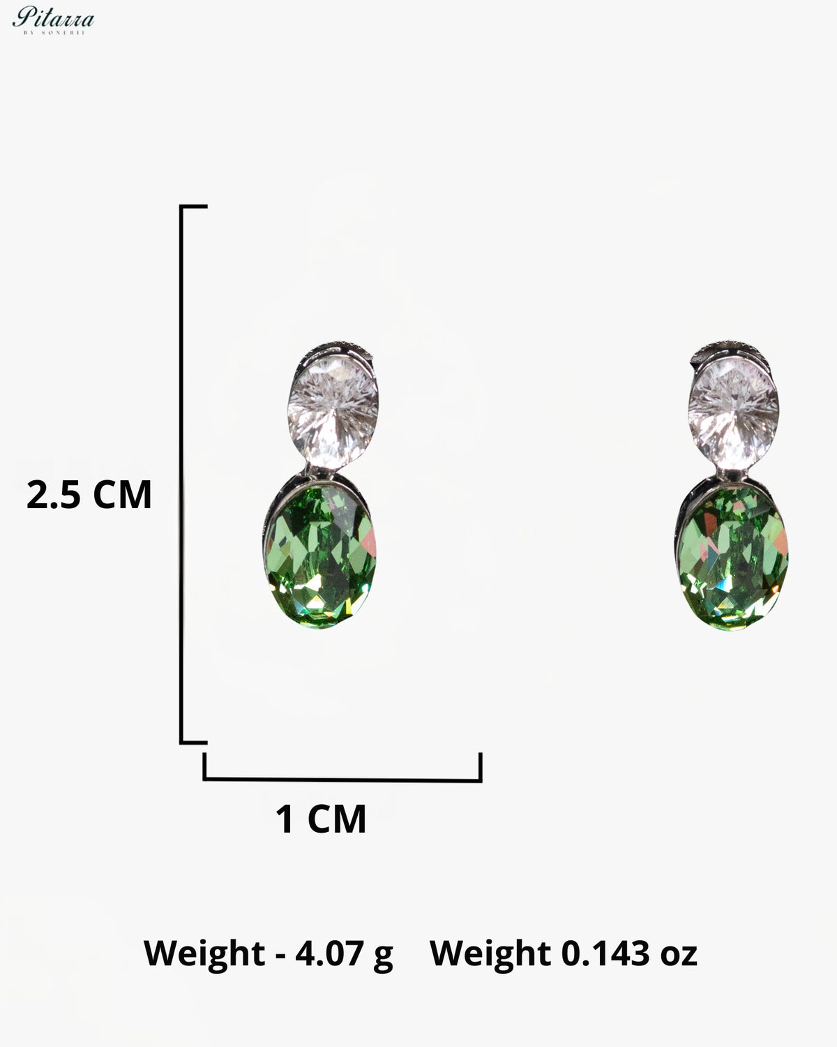 Emerald Green Crystal Oval Drop Earrings