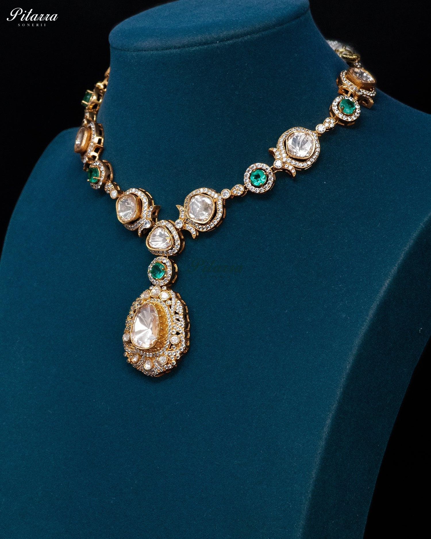 Emerald Heritage Kundan Necklace Set