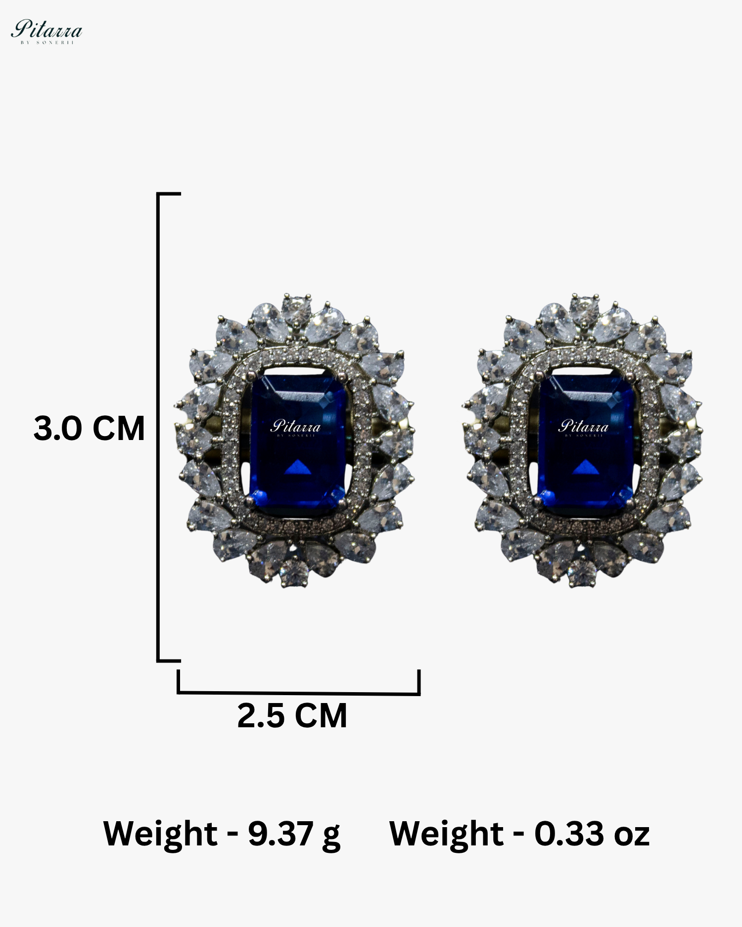 Sapphire Blue Stone Royal Crystal Choker Set