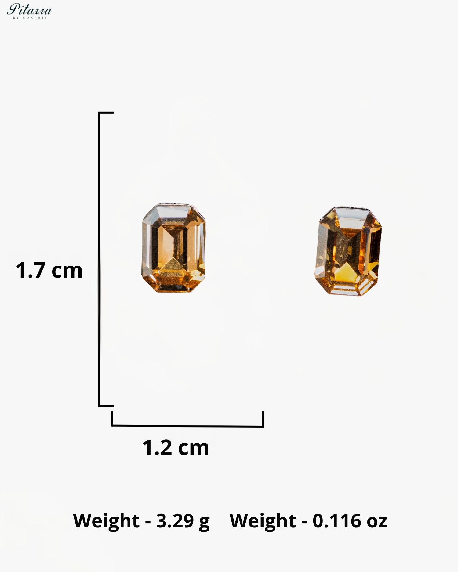 Golden Yellow Emerald-Cut Crystal Statement Earrings