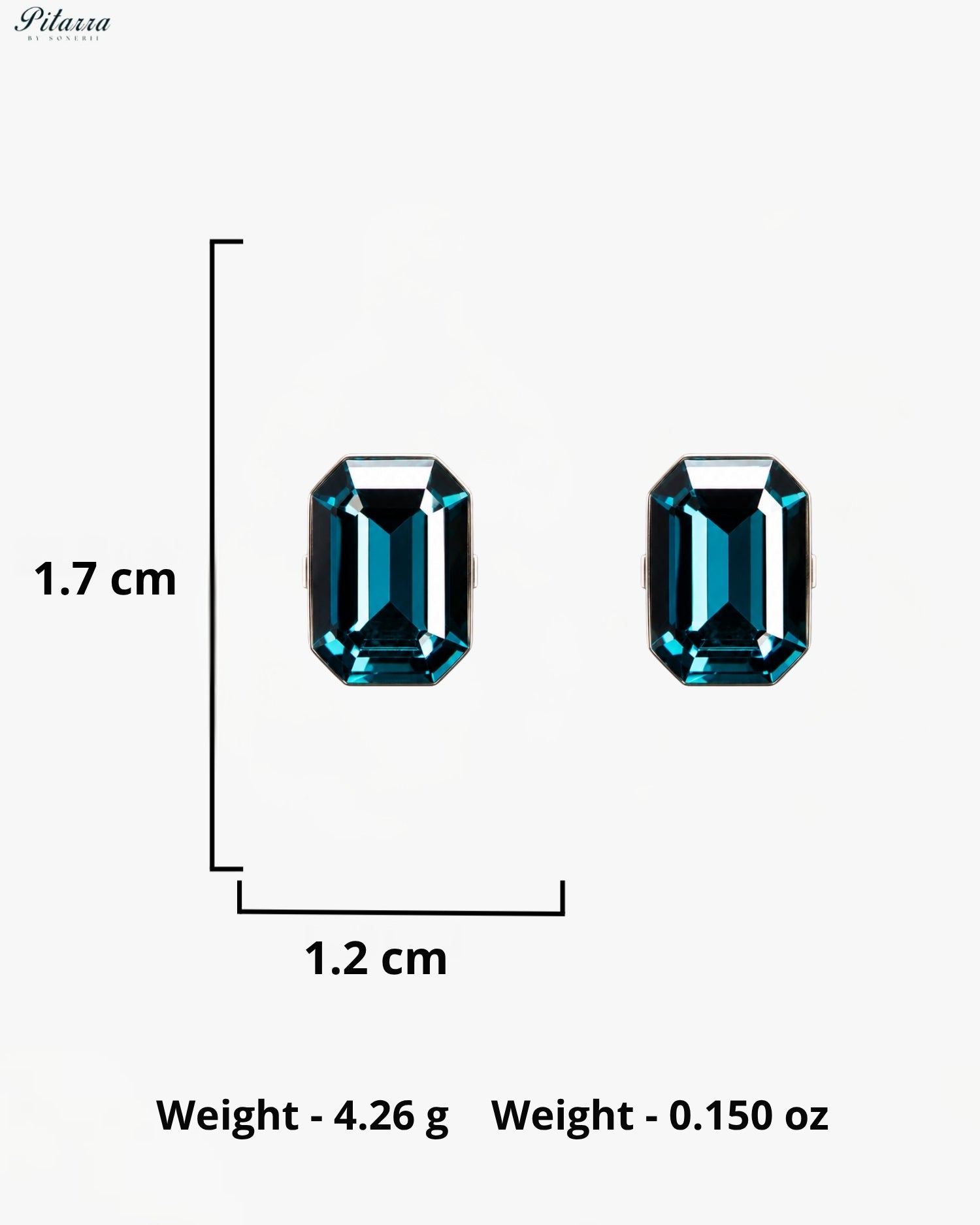 Blue Emerald-Cut Crystal Statement Earrings